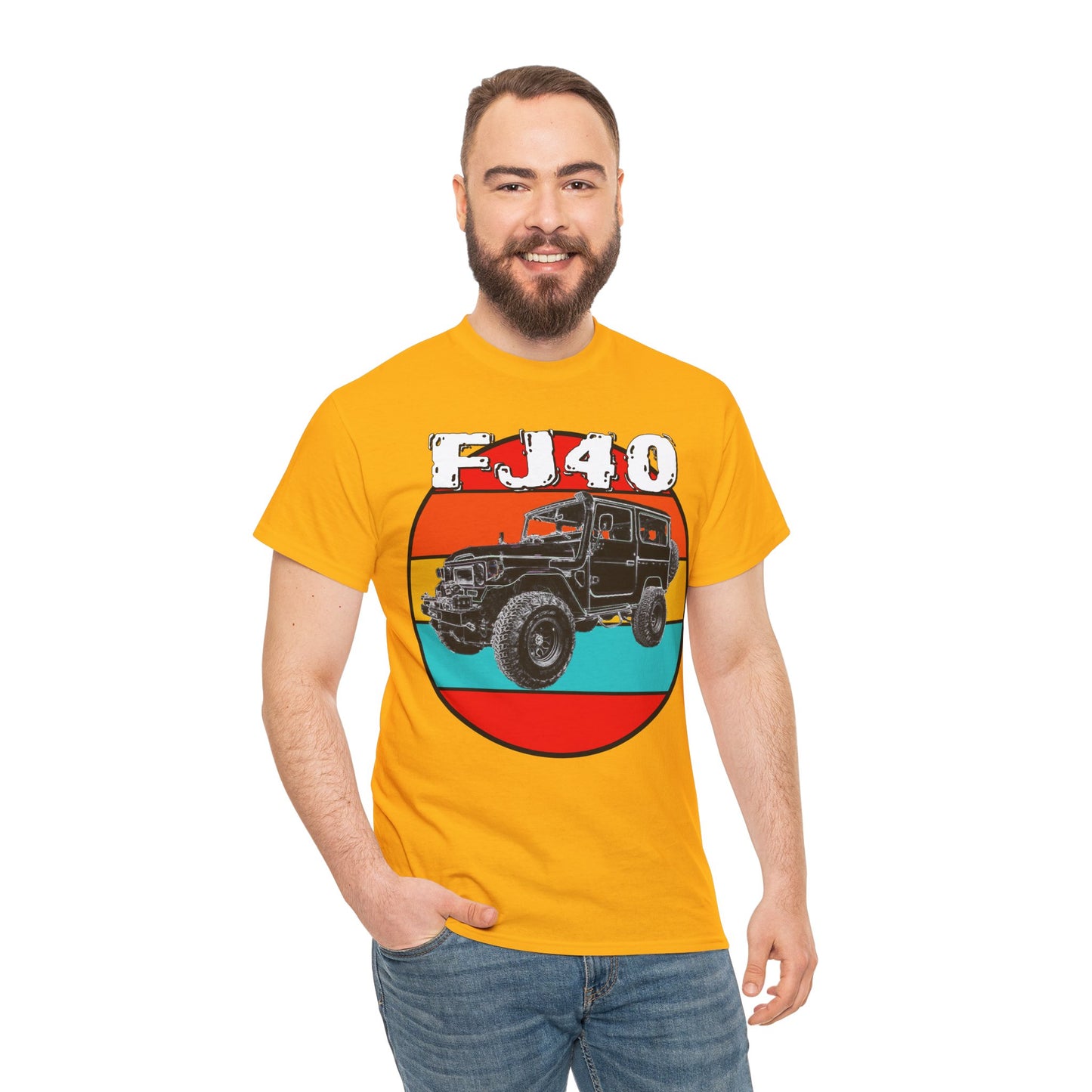 FJ 40 4x4 Off Road Truck Vintage Retro Heavy Cotton Tee