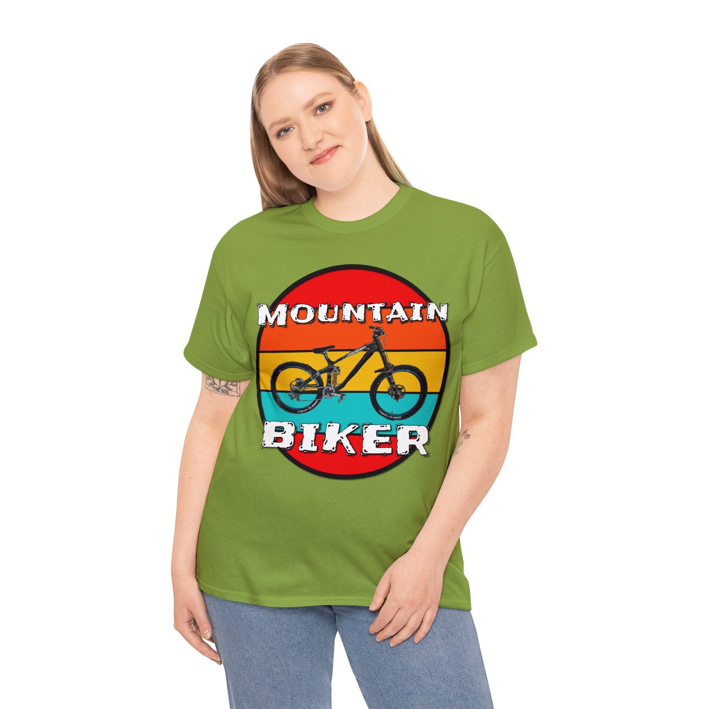 Mountain Bike, Mountain Biker, Full Suspension Moutain Bike Heavy Cotton Tee