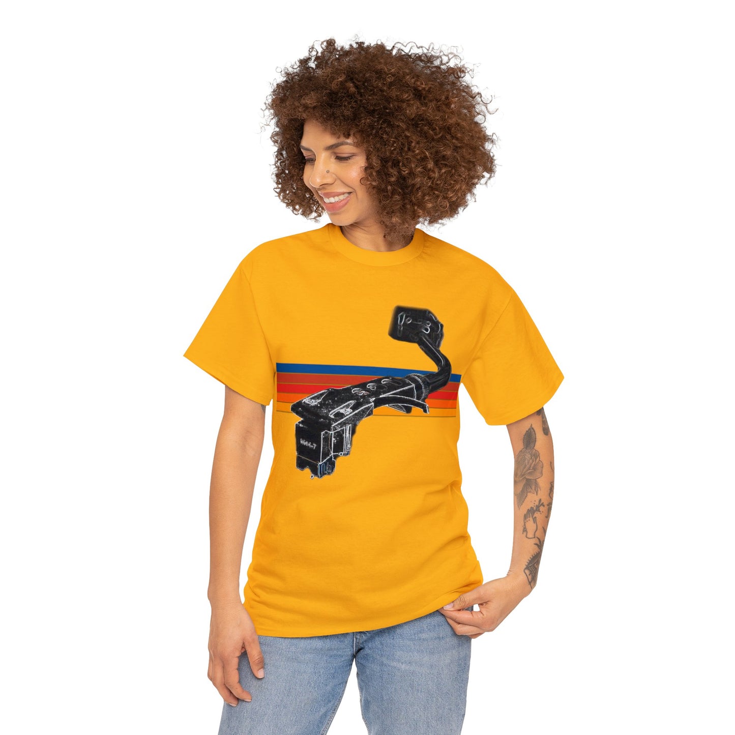 Turntable Arm, Put the Needle on the Record, DJ Turntable Heavy Cotton Tee