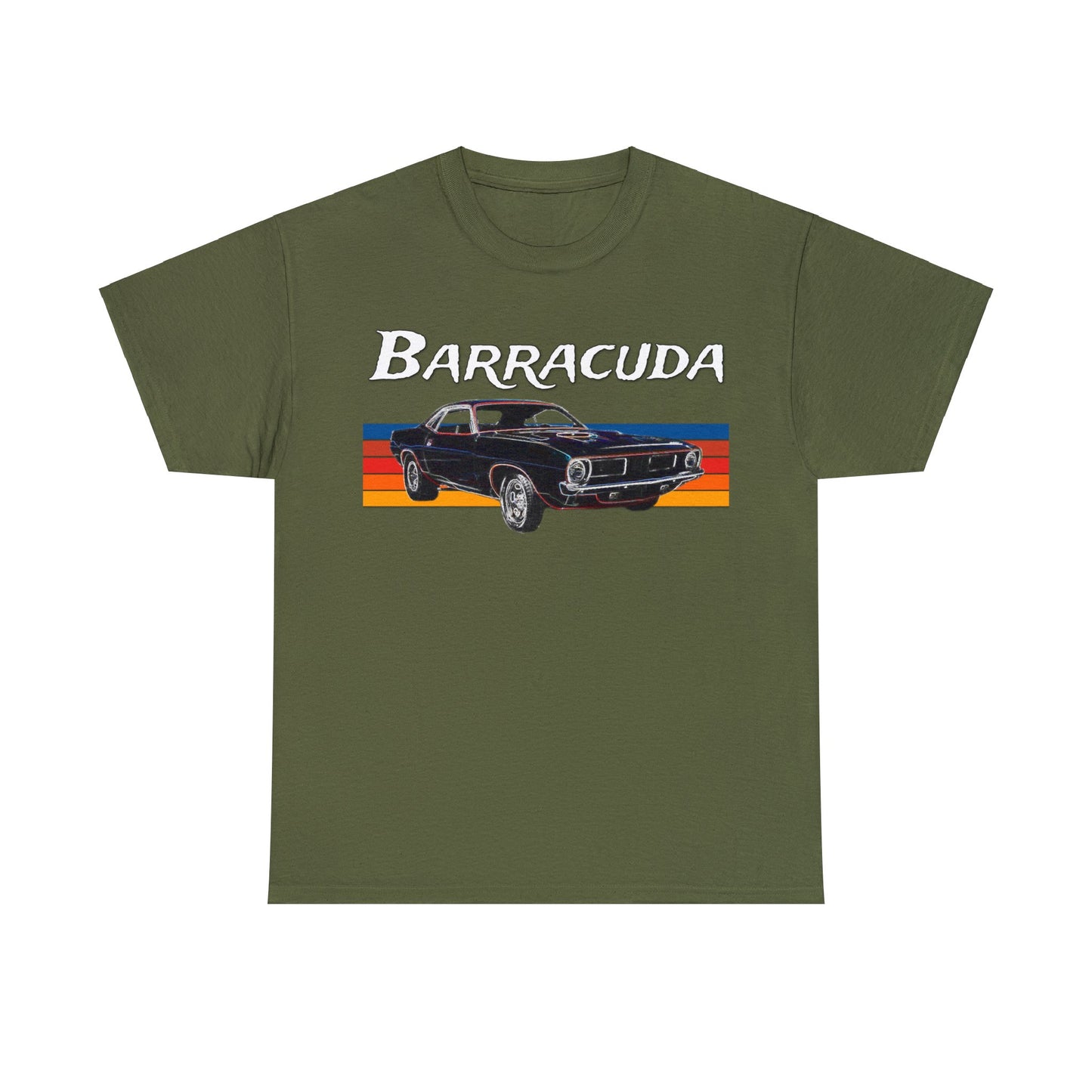 Barracuda Muscle Car, Cuda American Muscle Car, 1970s Car Heavy Cotton Tee