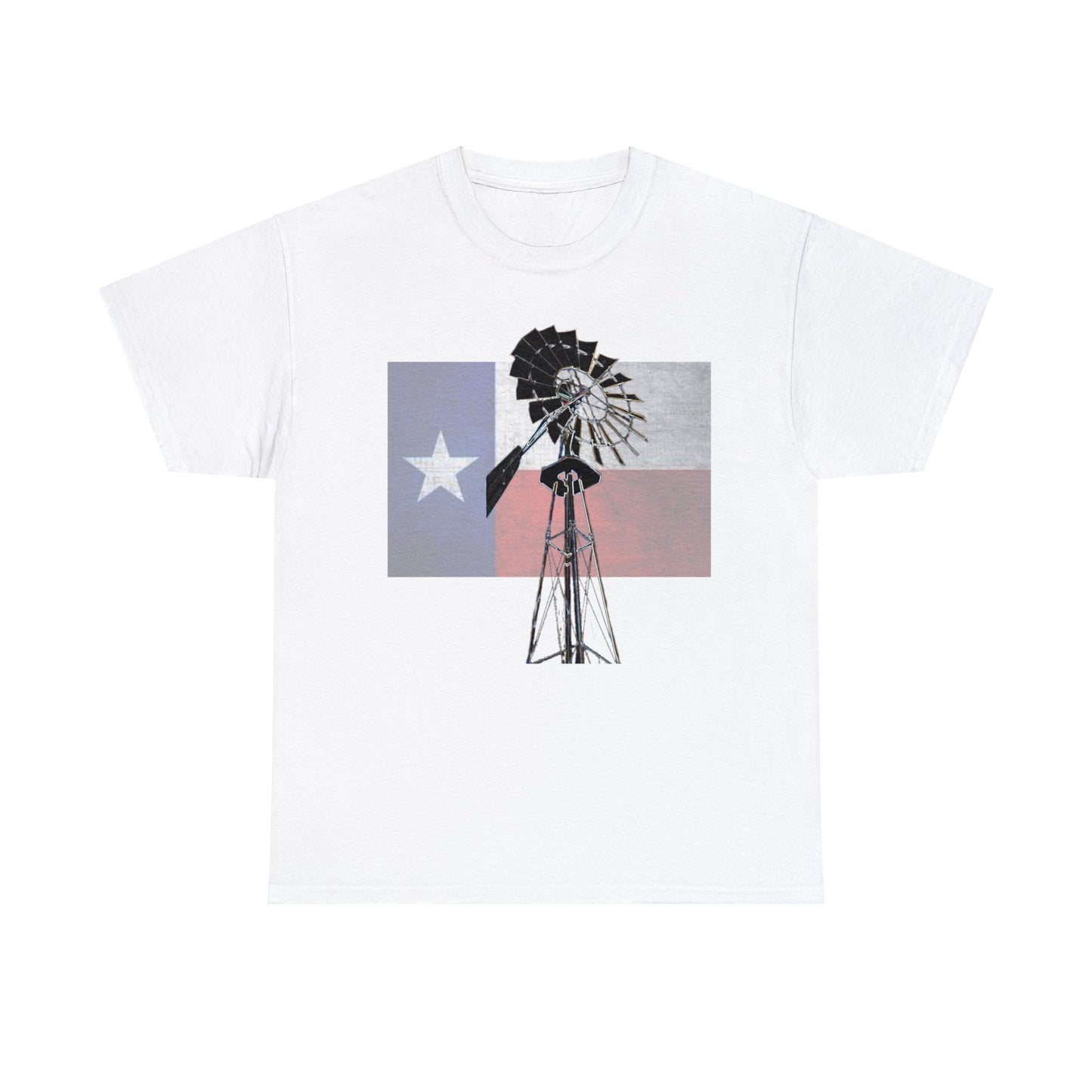 Texas Flag, Windmill, Country Boy, Country Girl, Farmer, Vintage, Retro Heavy Cotton Tee