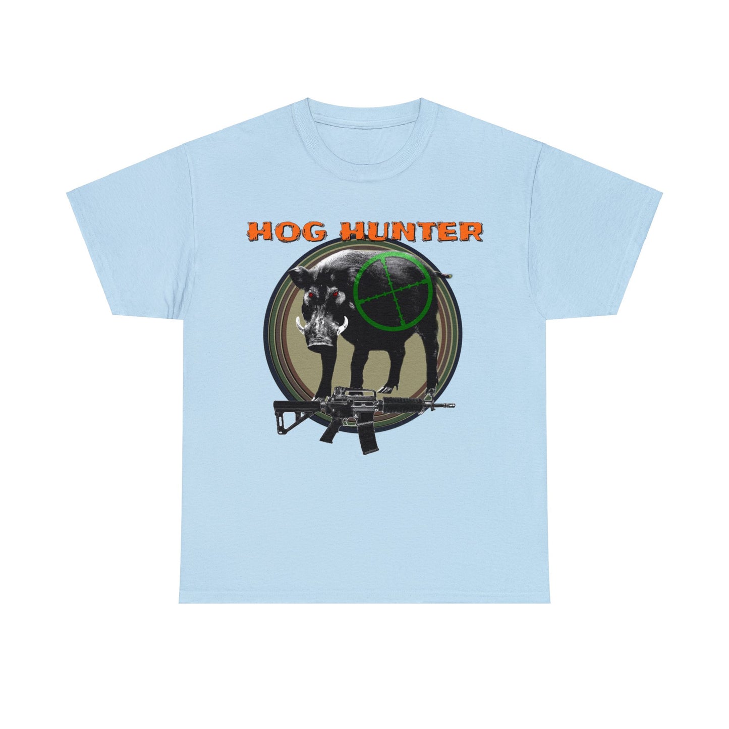 Wild Hog Hunter, Wild Hog, Hog Wild, Hog Boar Hunting Heavy Cotton Tee