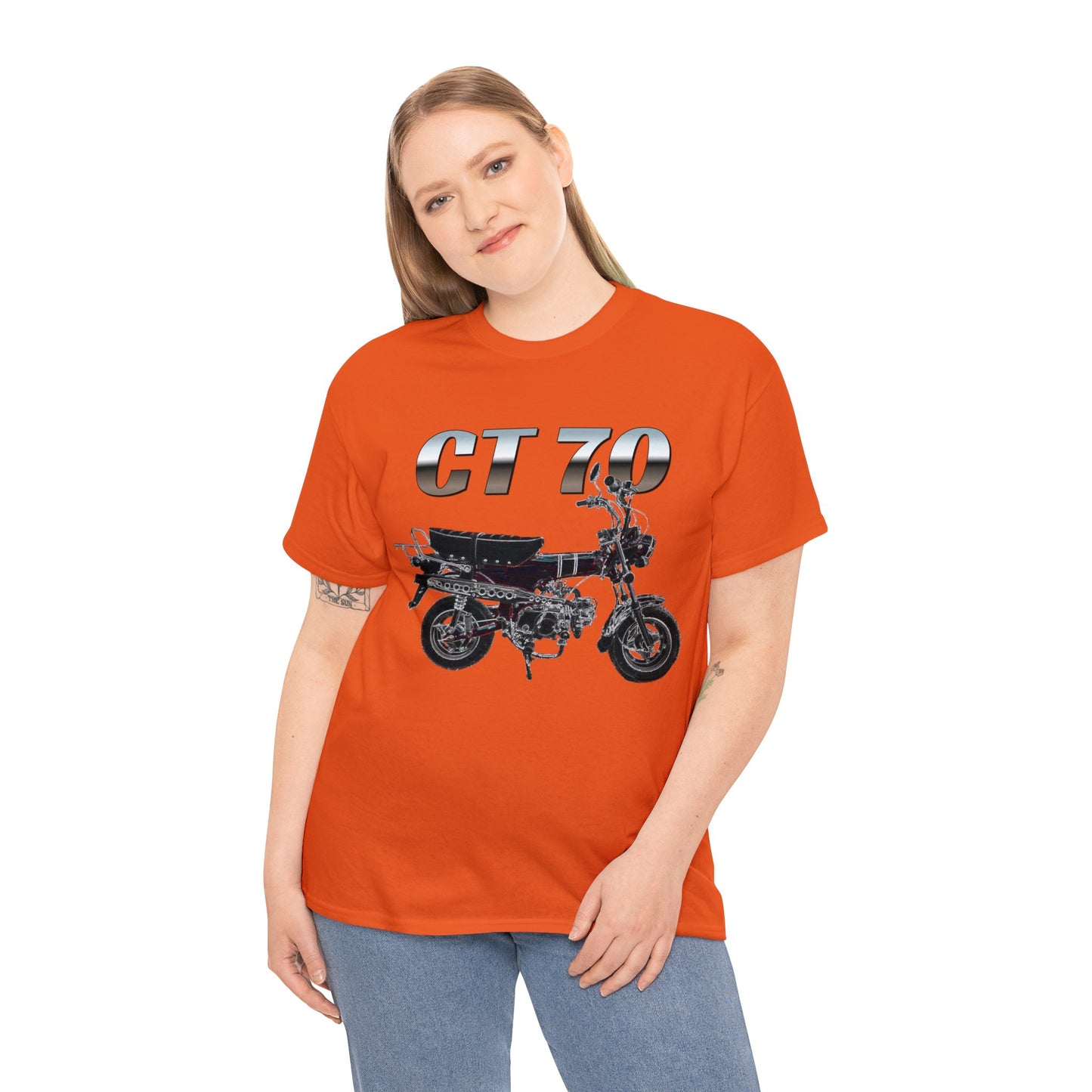 Trail 70 Mini BIke, Vintage Mini Bike, Retro Mini Bike Heavy Cotton Tee