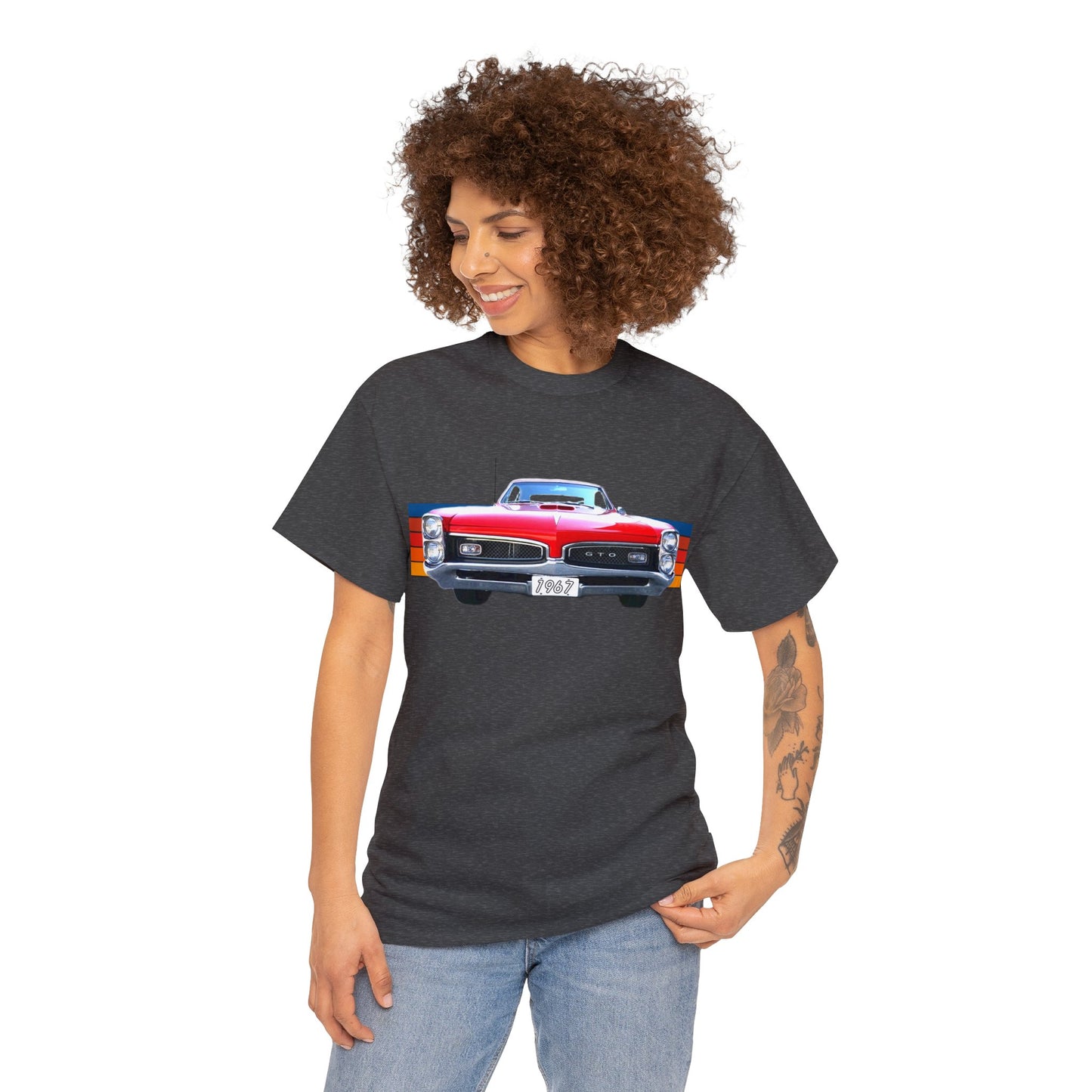 GTO American Muscle Car Pontiac, Vintage Car Made in the USA Heavy Cotton Tee