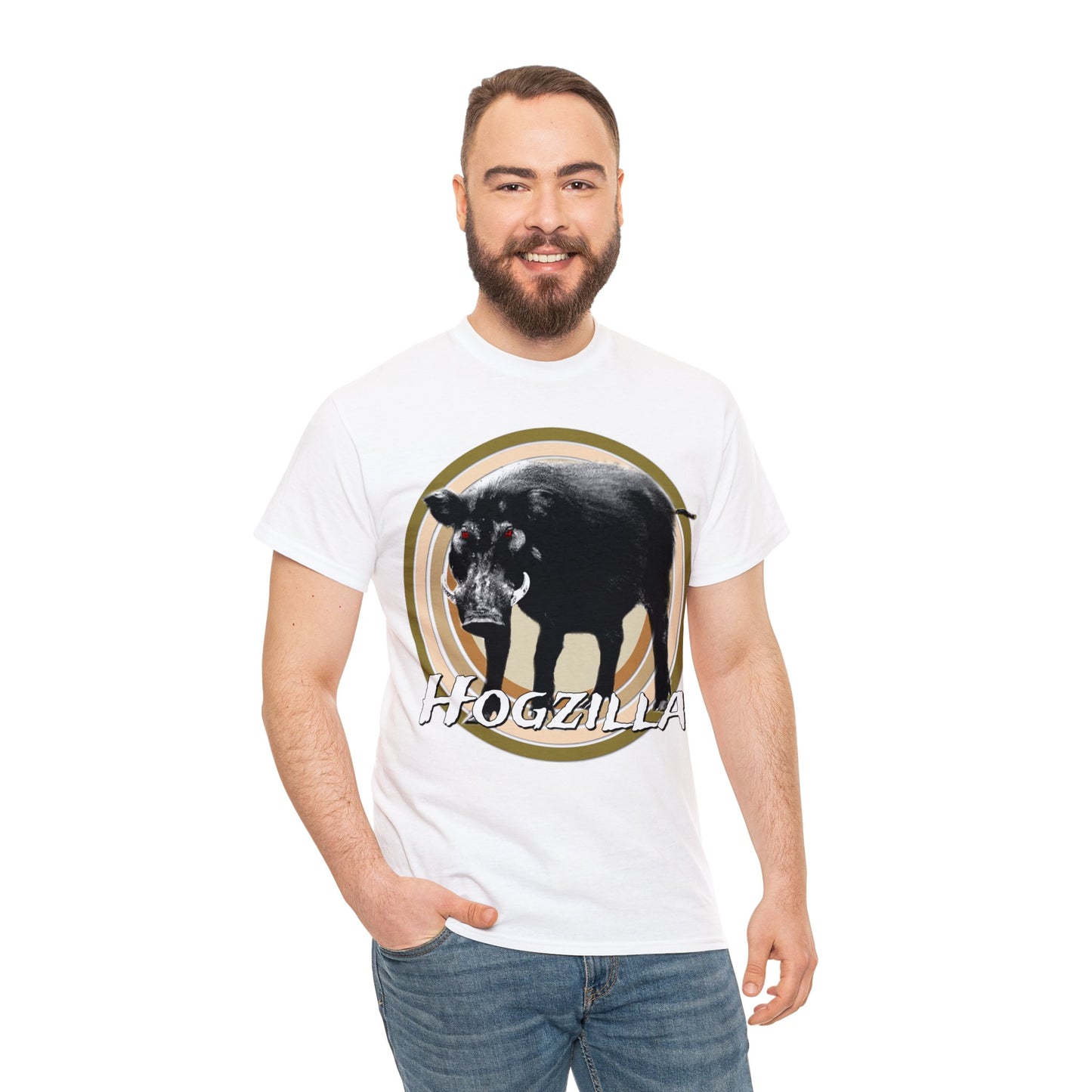 Wild Hog Hunting, Wild Hog, Hog Wild, Hog Boar Hunter, Hogzilla Heavy Cotton Tee