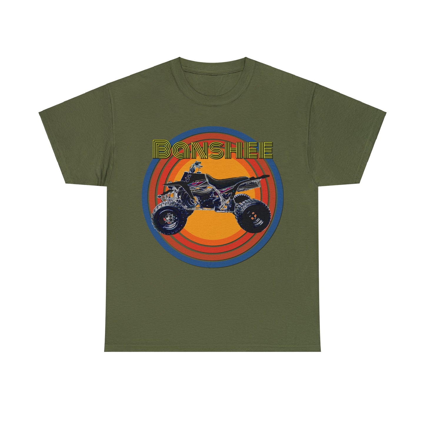 Banshee Quad, ATV, ATC, Vintage, Retro, All Terrain Vehicle Heavy Cotton Tee