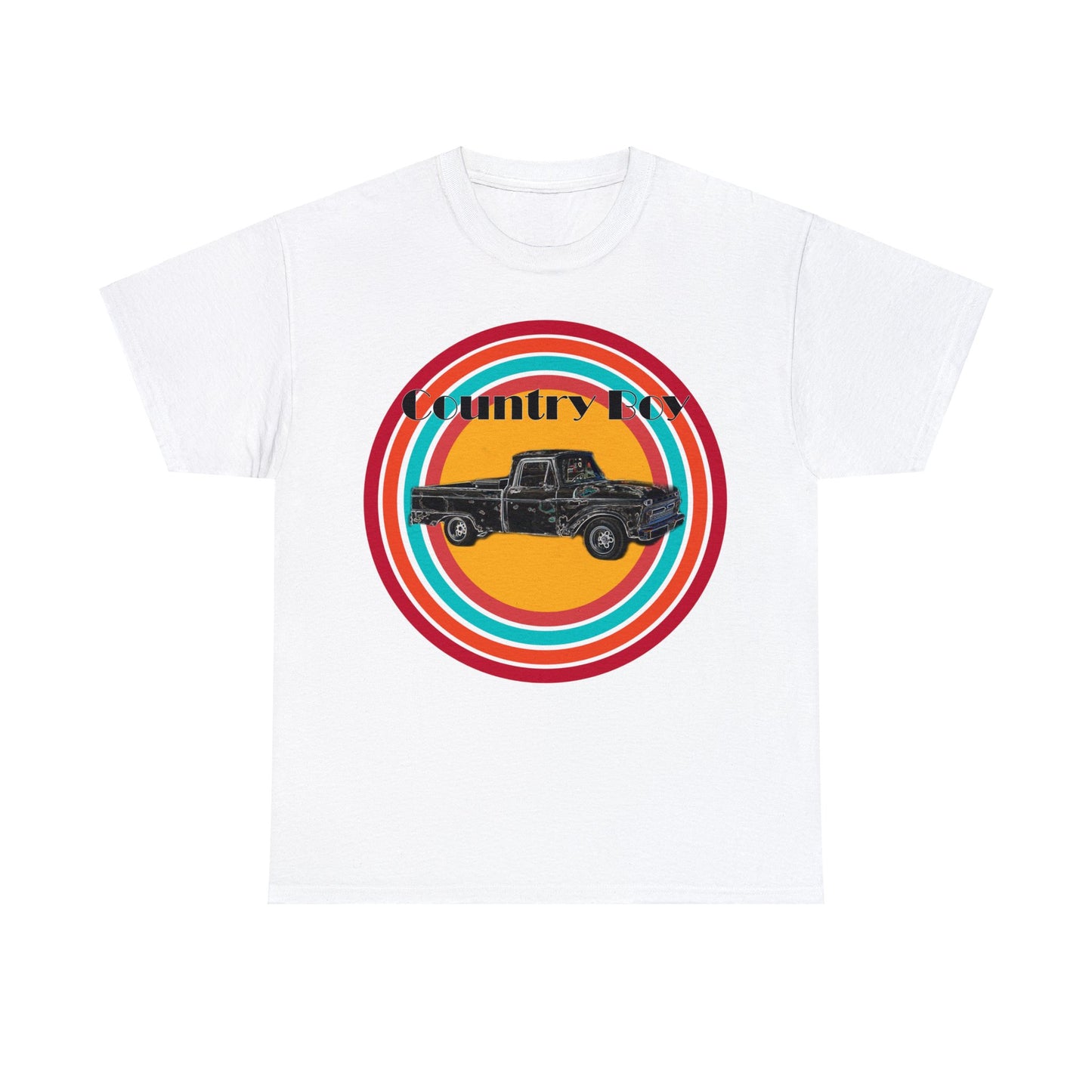 Country Boy Pickup Truck Western Unisex Heavy Cotton Tee