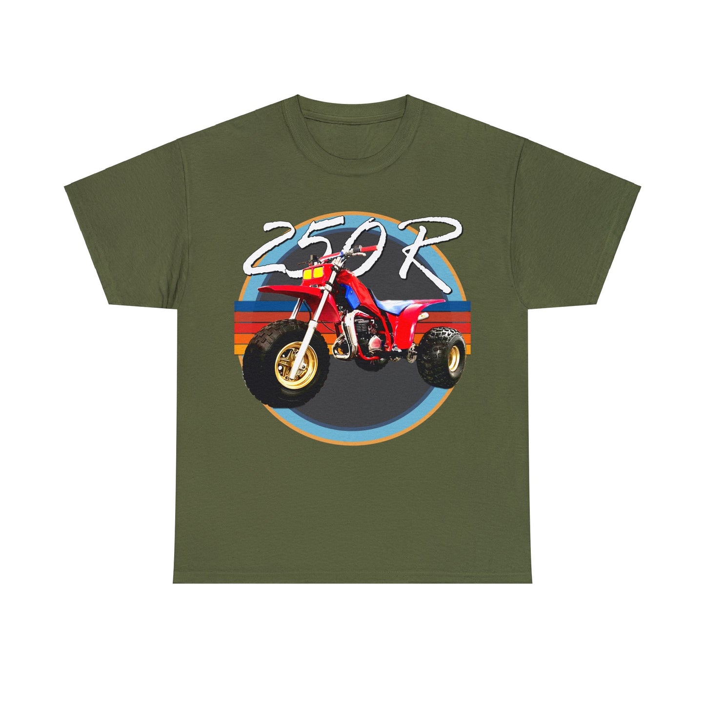 250R Three Wheeler, Retro Three Wheeler, 2 Stroke 3 Wheeler, ATV, ATC Heavy Cotton Tee