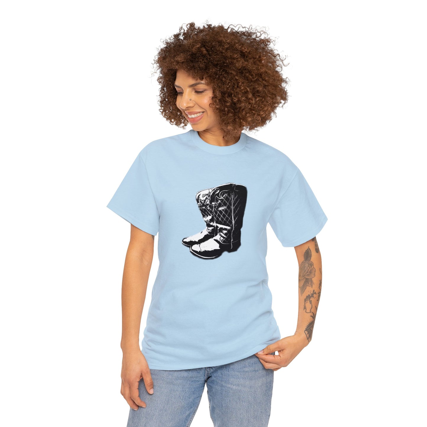 Vintage Cowboy Boots, Western Cowgirl Boots Heavy Cotton Tee