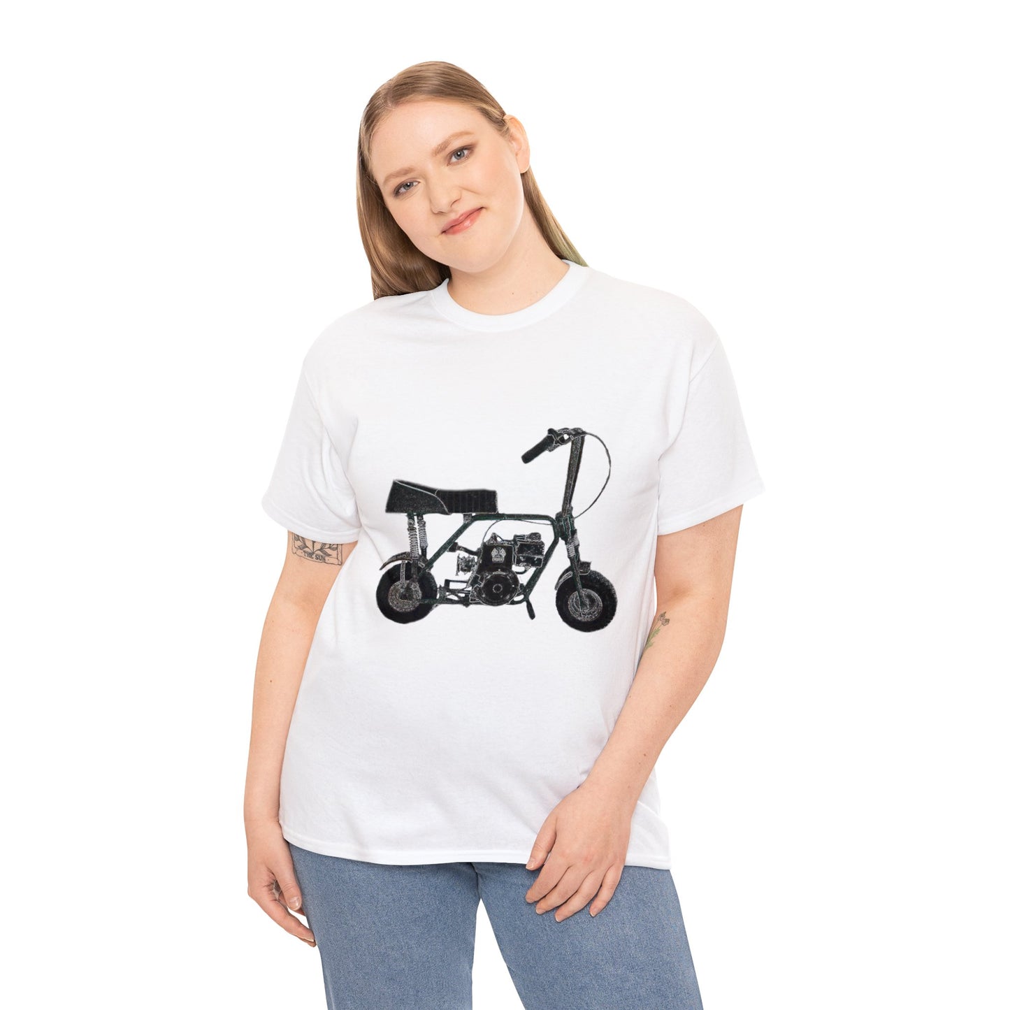 Mini Bike, Scooter, Vintage, Retro, Motorcycle, Moped Heavy Cotton Tee