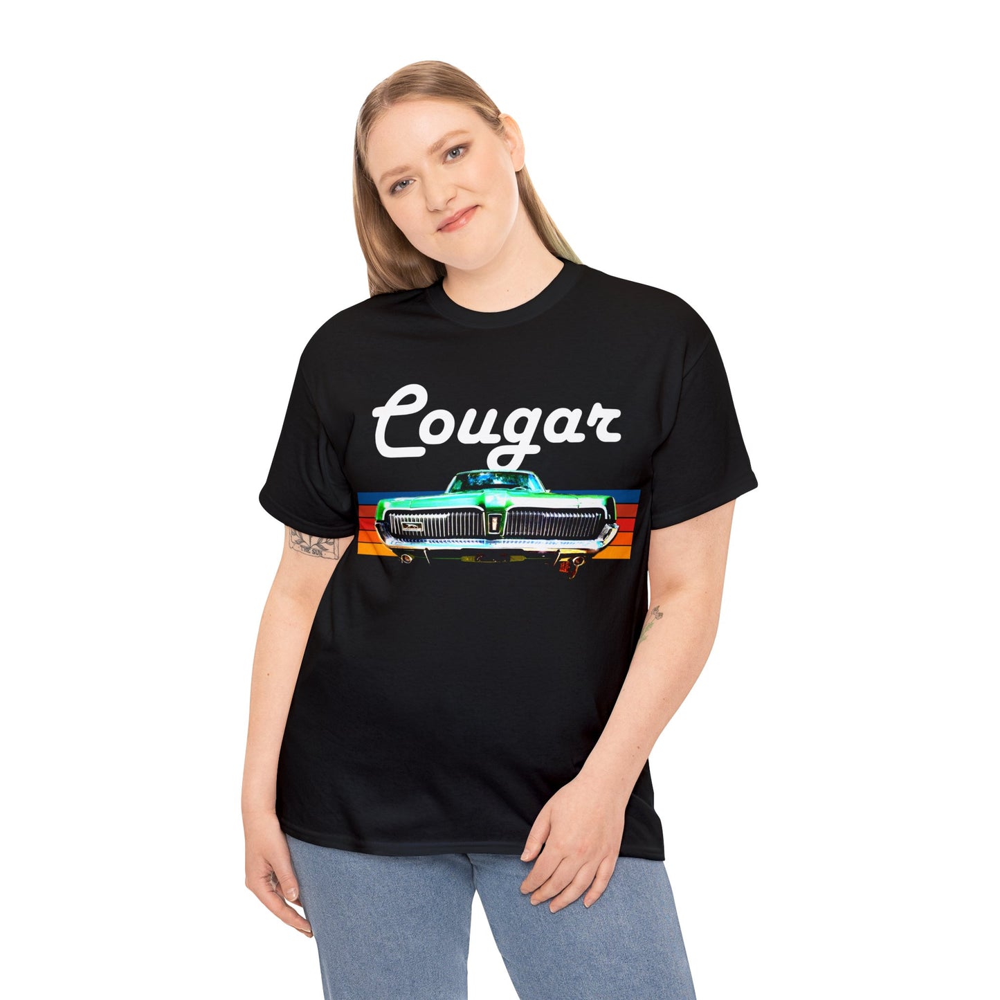 Mercury Cougar, Vintage American Muscle Car, Cougar Car, 1960s car Heavy Cotton Tee