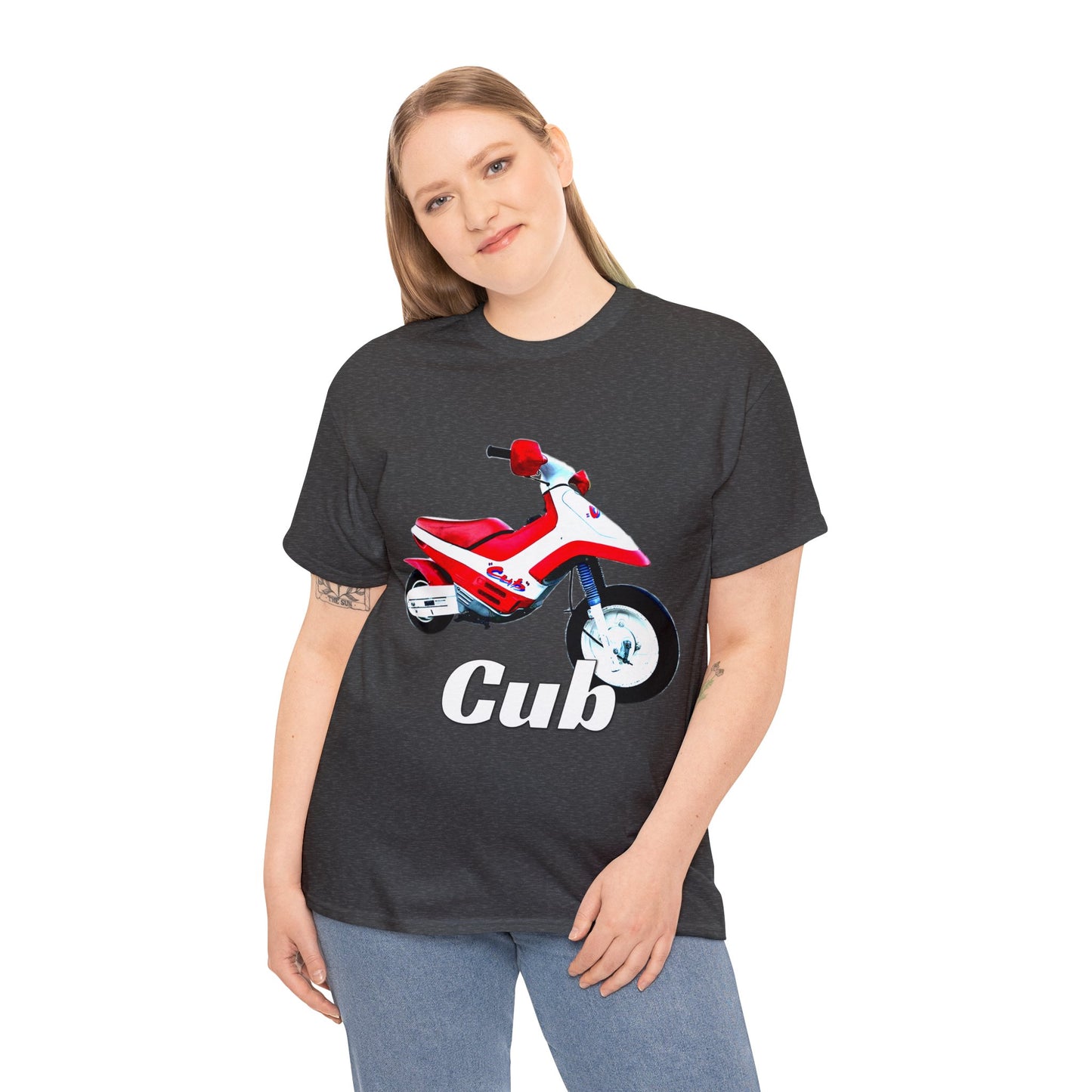 Vintage Cub Motorcycle, Cub Mini Bike, Retro Cub Motocross Bike Heavy Cotton Tee