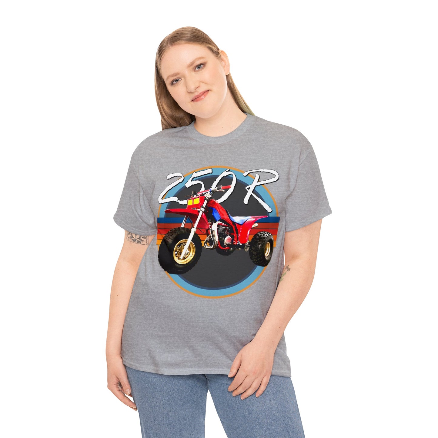 250R Three Wheeler, Retro Three Wheeler, 2 Stroke 3 Wheeler, ATV, ATC Heavy Cotton Tee