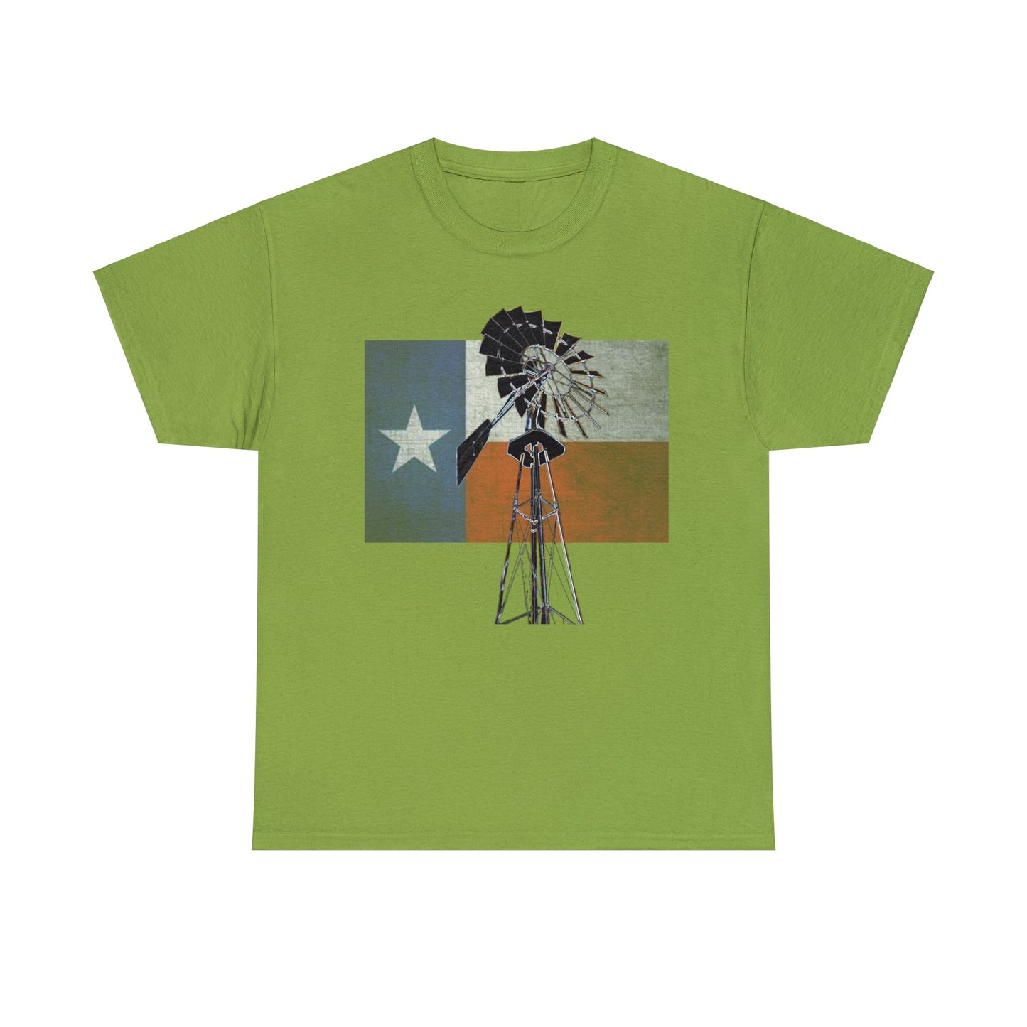 Texas Flag, Windmill, Country Boy, Country Girl, Farmer, Vintage, Retro Heavy Cotton Tee