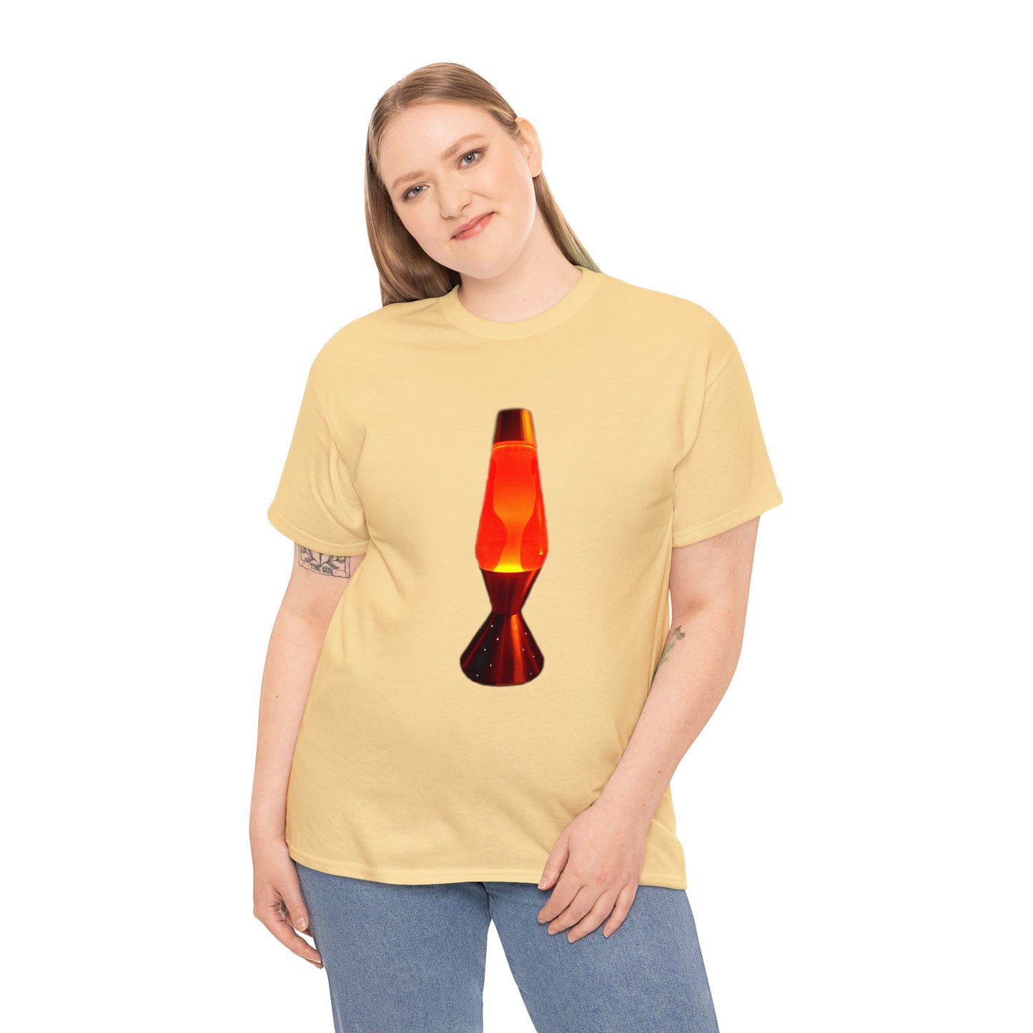 Orange Lava Lamp, Retro Lava Lamp, 1970s lighting Heavy Cotton Tee