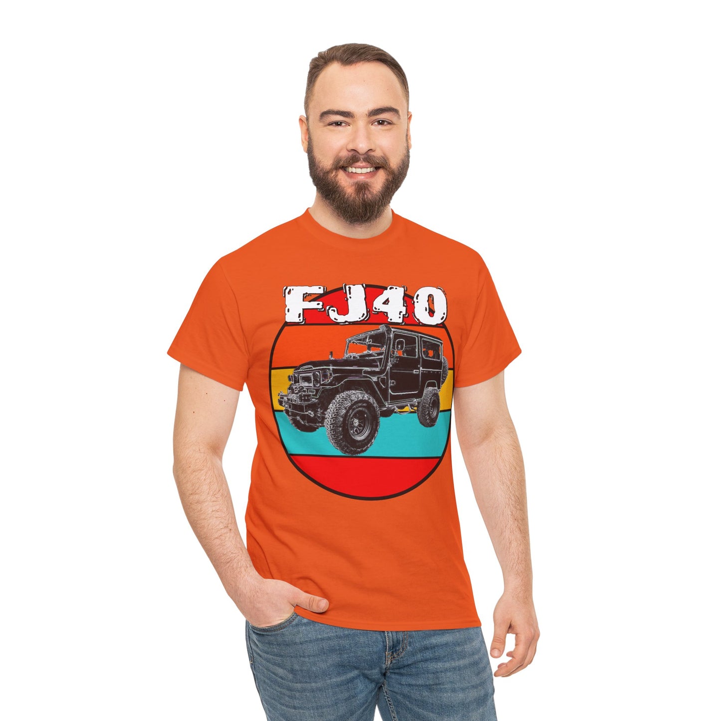 FJ 40 4x4 Off Road Truck Vintage Retro Heavy Cotton Tee