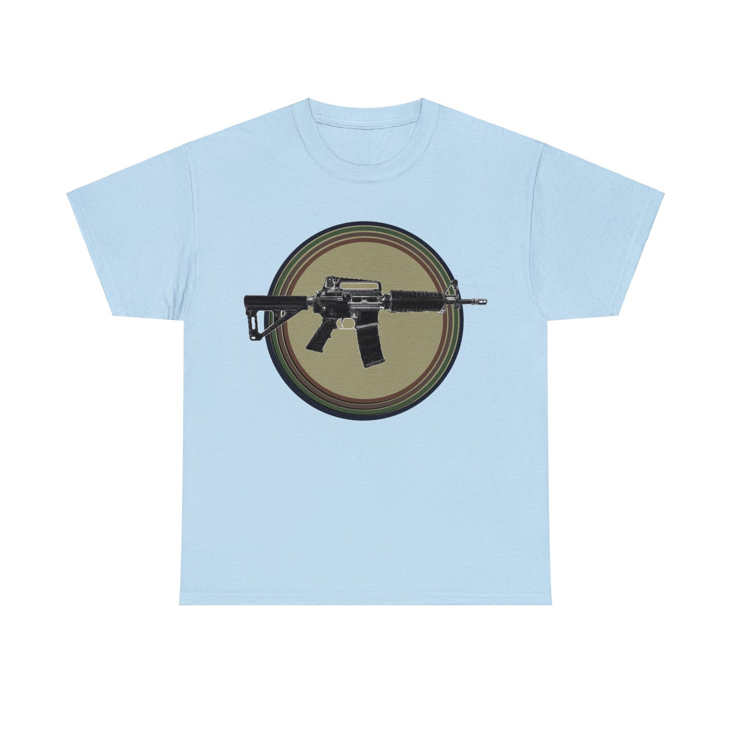 AR 15, Tactitcal Gun, Military Gun, Machine Gun Heavy Cotton Tee