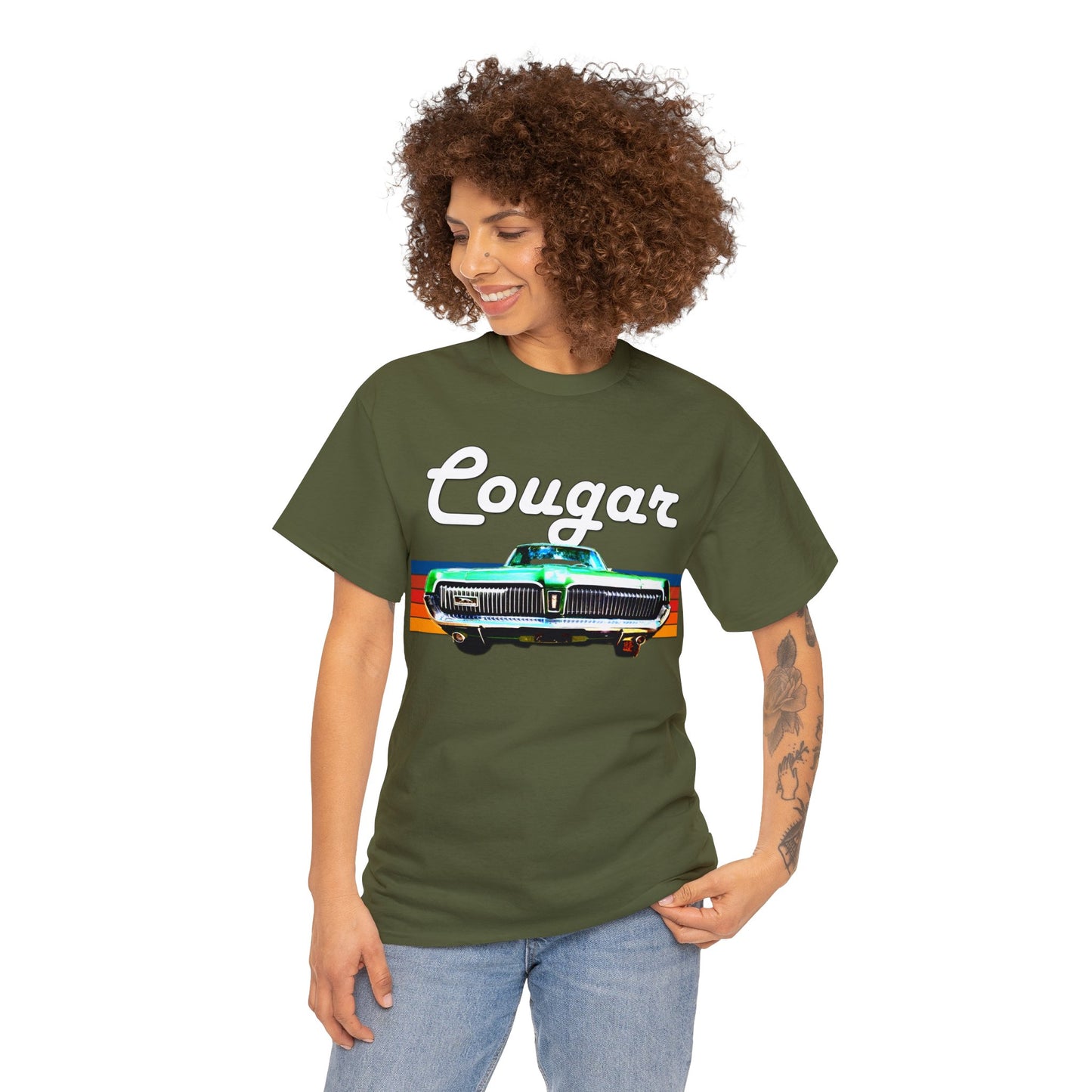 Mercury Cougar, Vintage American Muscle Car, Cougar Car, 1960s car Heavy Cotton Tee