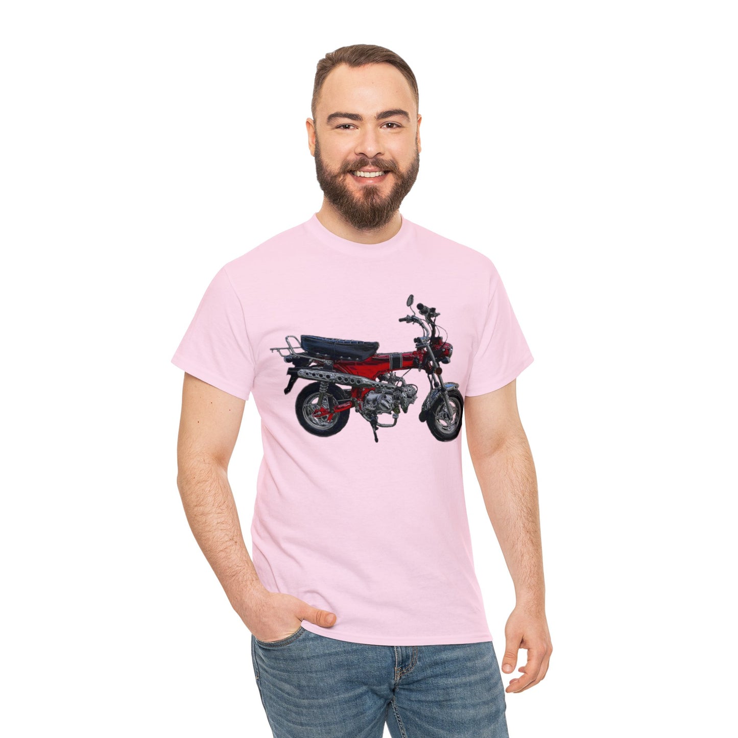 Trail 70 Mini BIke, Vintage Mini Bike, Retro Mini Bike Heavy Cotton Tee