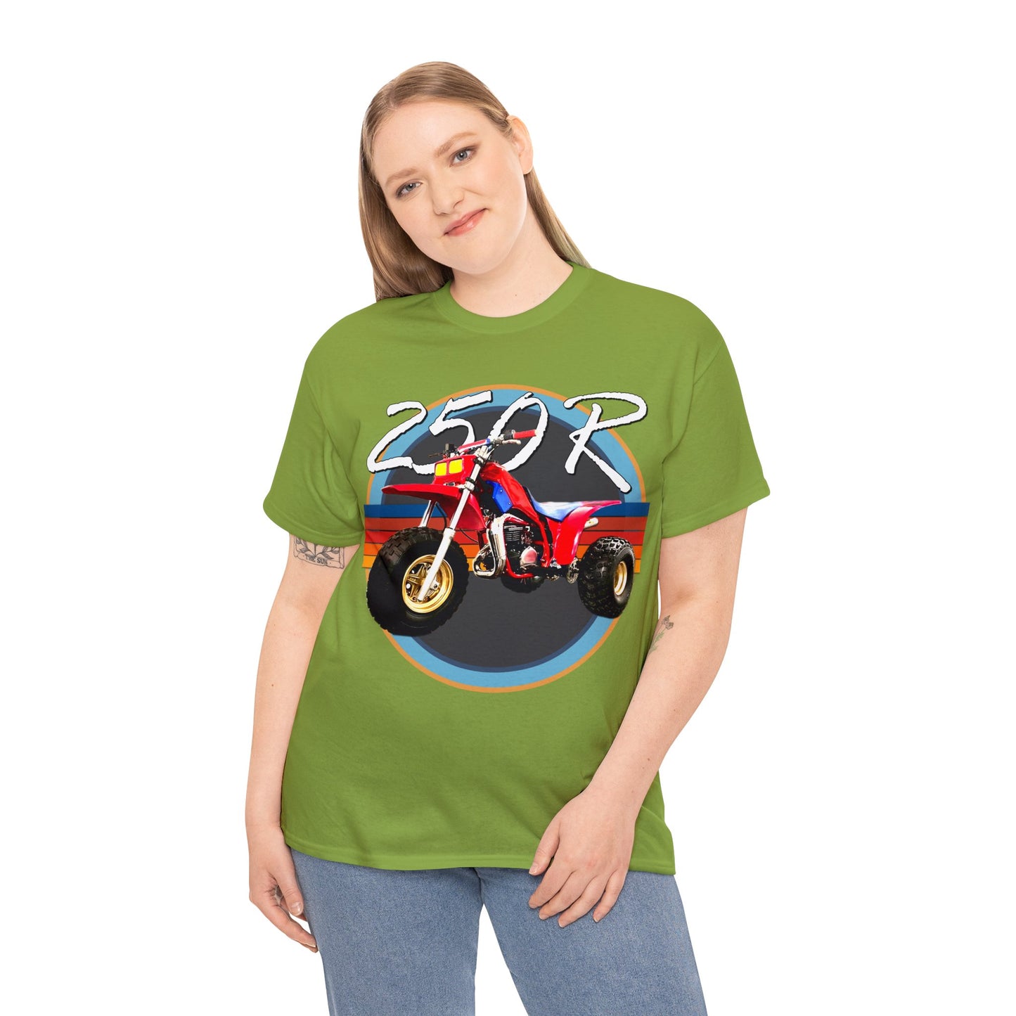 250R Three Wheeler, Retro Three Wheeler, 2 Stroke 3 Wheeler, ATV, ATC Heavy Cotton Tee