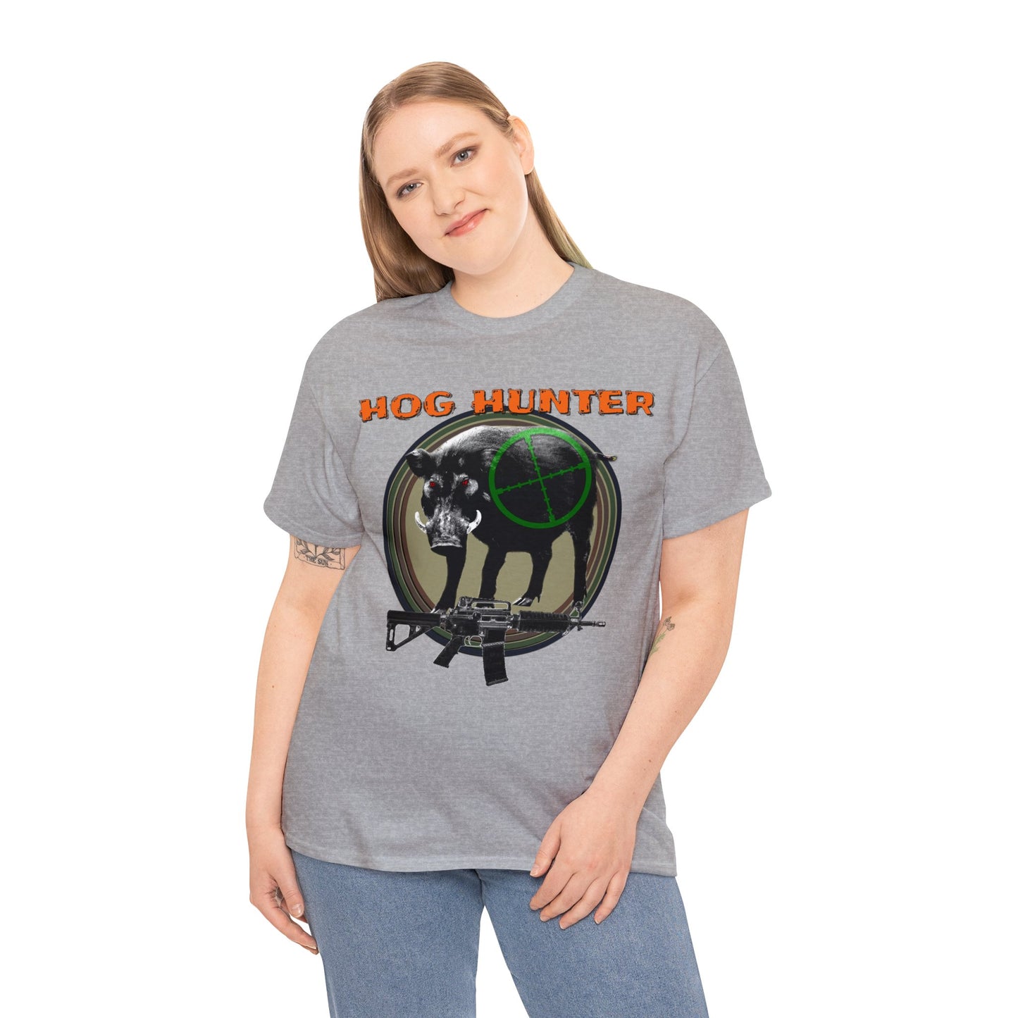 Wild Hog Hunter, Wild Hog, Hog Wild, Hog Boar Hunting Heavy Cotton Tee