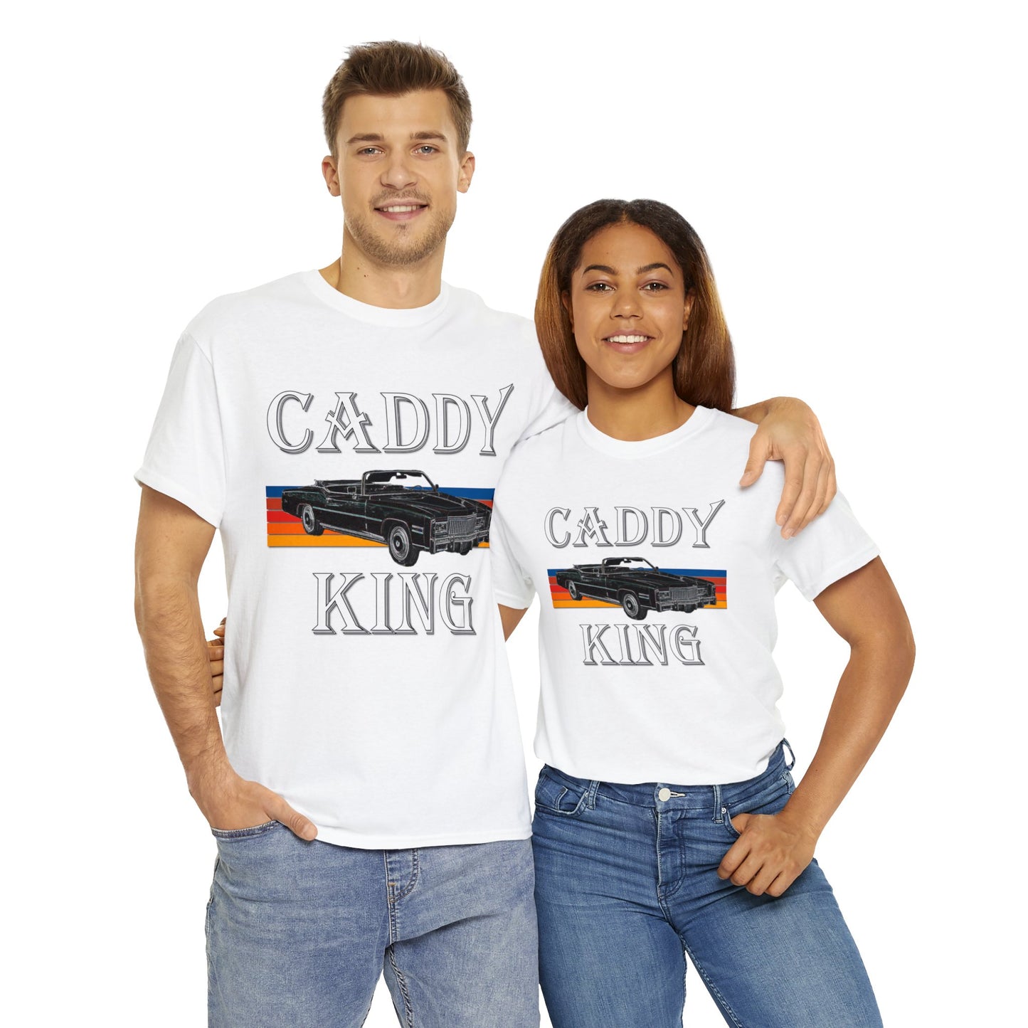 Caddy King, Vintage Cadillac Car, Convertible Caddy Heavy Cotton Tee