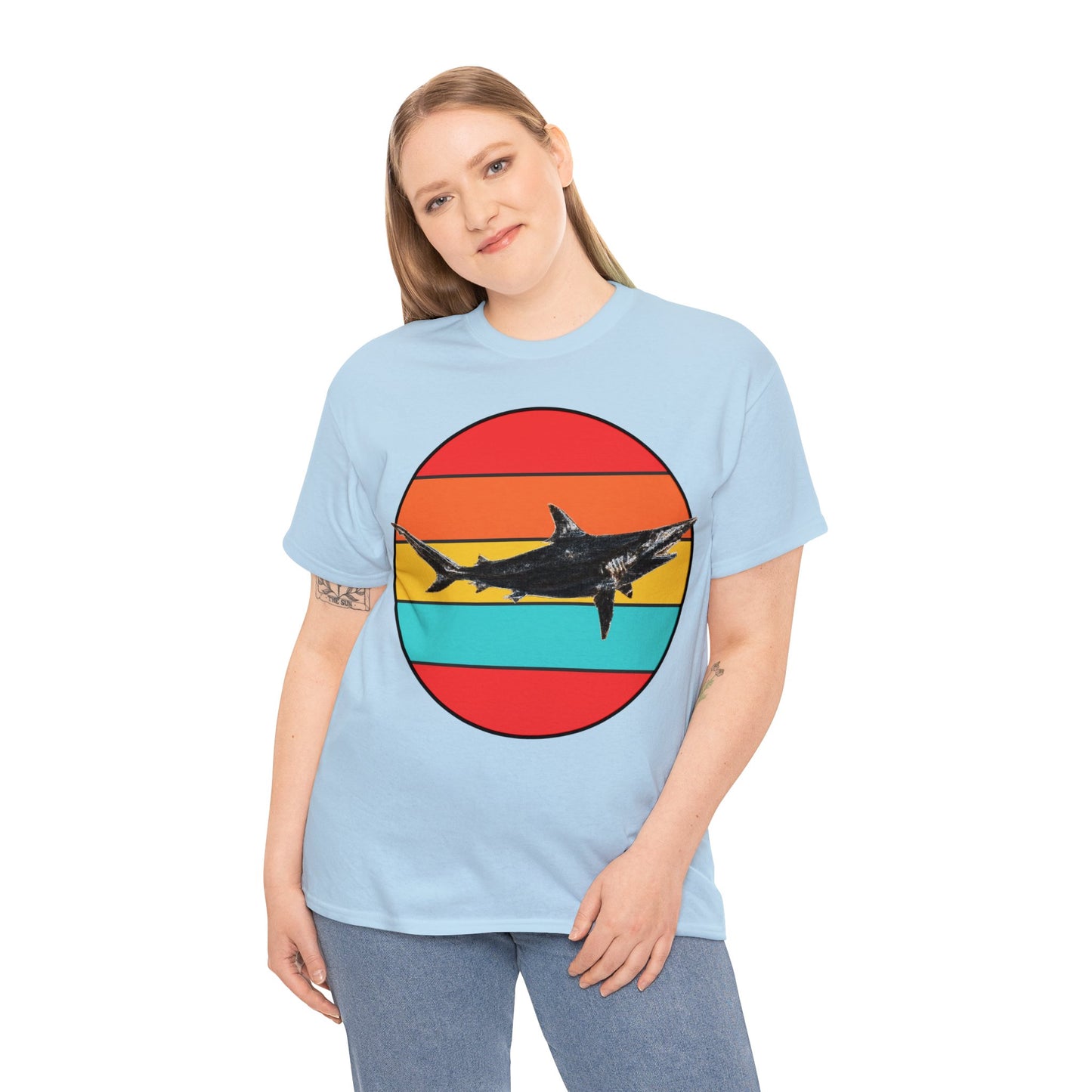 Black Tip Shark, Cool Shark, Aggressive Shark, Shark Bite Heavy Cotton Tee