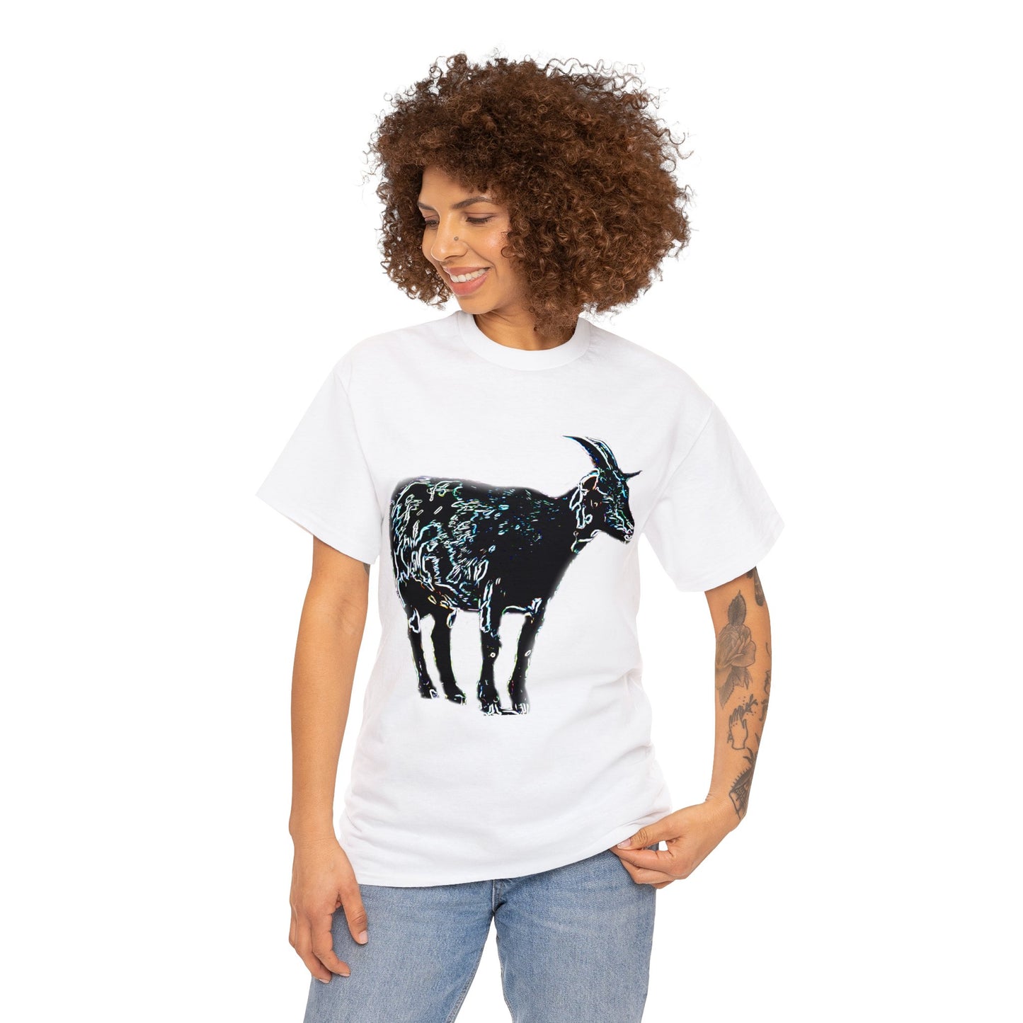 Vintage Retro Farm Goat, Billy Goat Heavy Cotton Tee