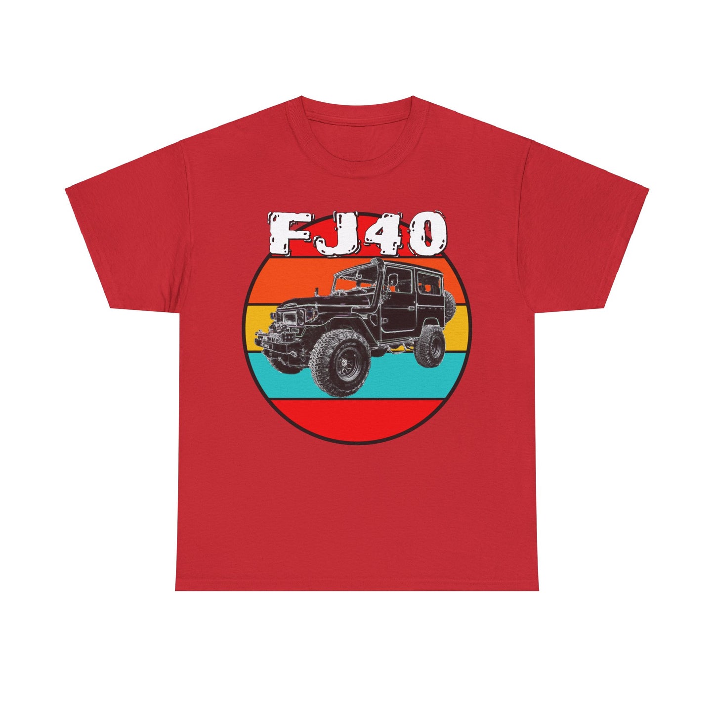 FJ 40 4x4 Off Road Truck Vintage Retro Heavy Cotton Tee