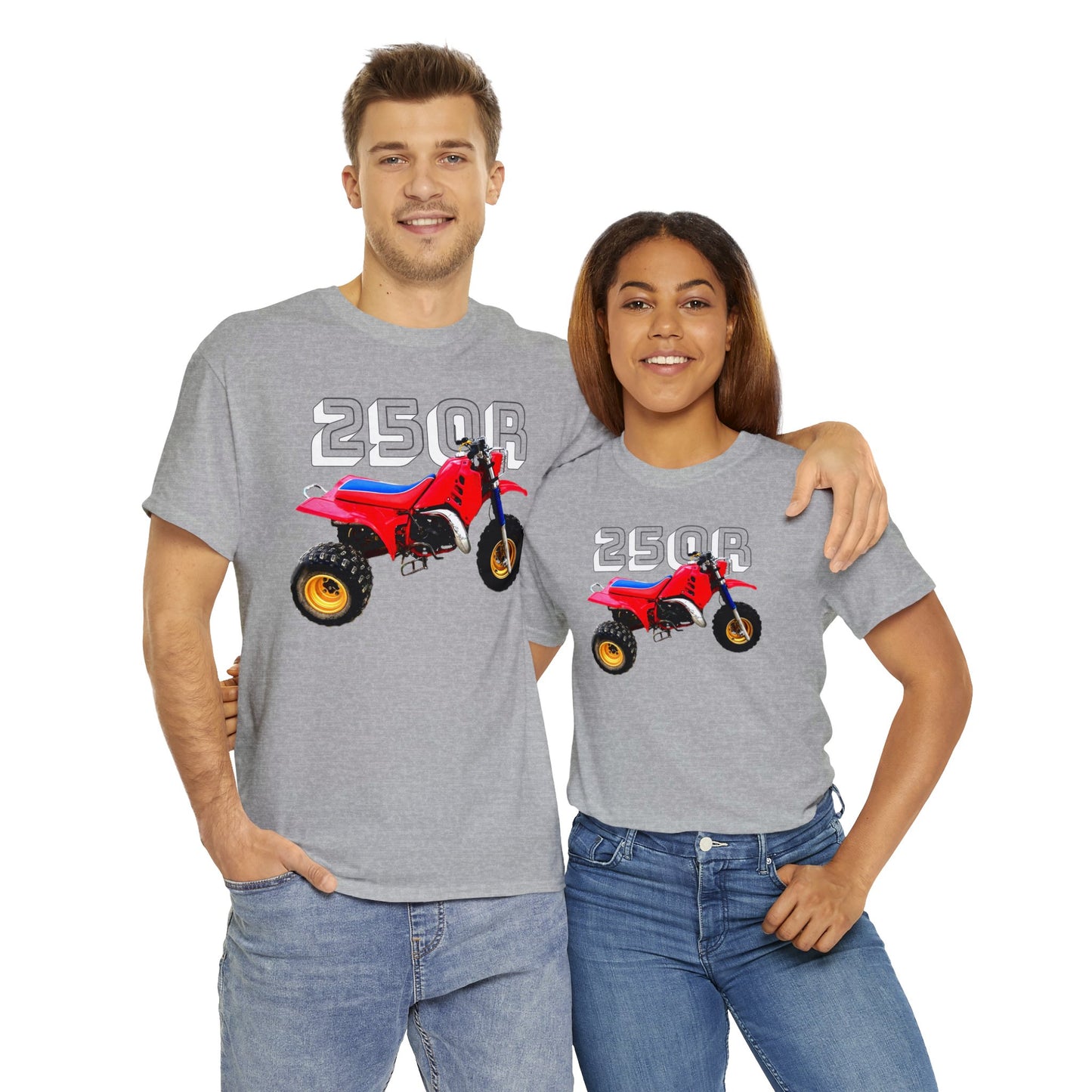 250R Three Wheeler, Retro Three Wheeler, 2 Stroke 3 Wheeler, ATV, ATC Heavy Cotton Tee