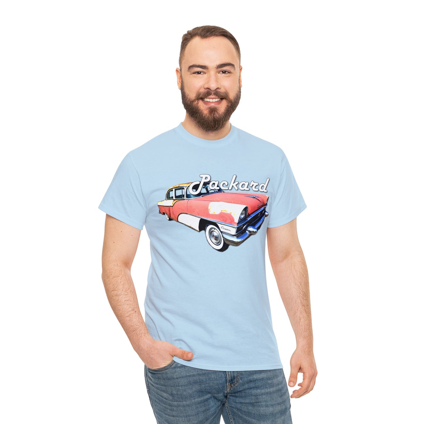 Packard Clipper, Vintage Car, Retro American Automobile Heavy Cotton Tee