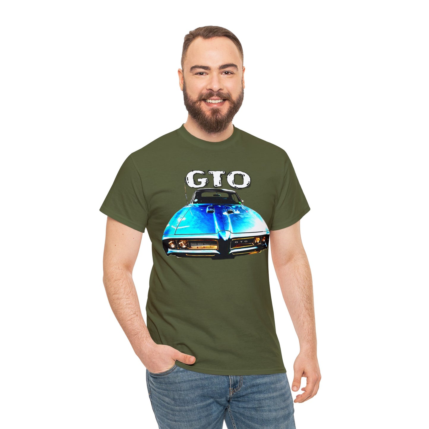 GTO American Muscle Car Vintage Retro Pontiac Heavy Cotton Tee