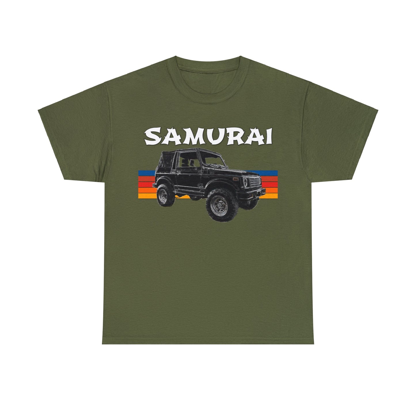 Samurai Vintage Retro 4x4 Truck, Samurai 4 Wheel Drive Car Heavy Cotton Tee