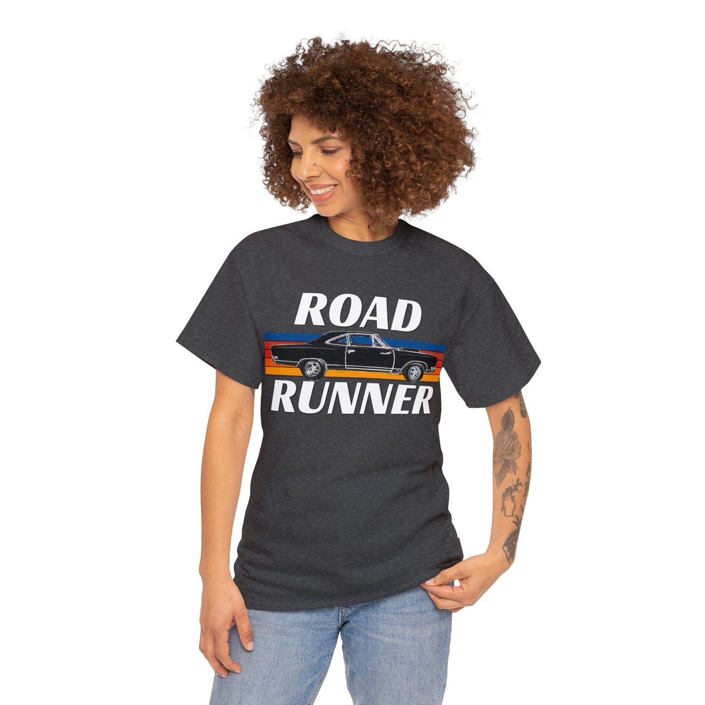 Vintage Road Runner Car, American Muscle Car, USA Muscle Automobile Heavy Cotton Tee