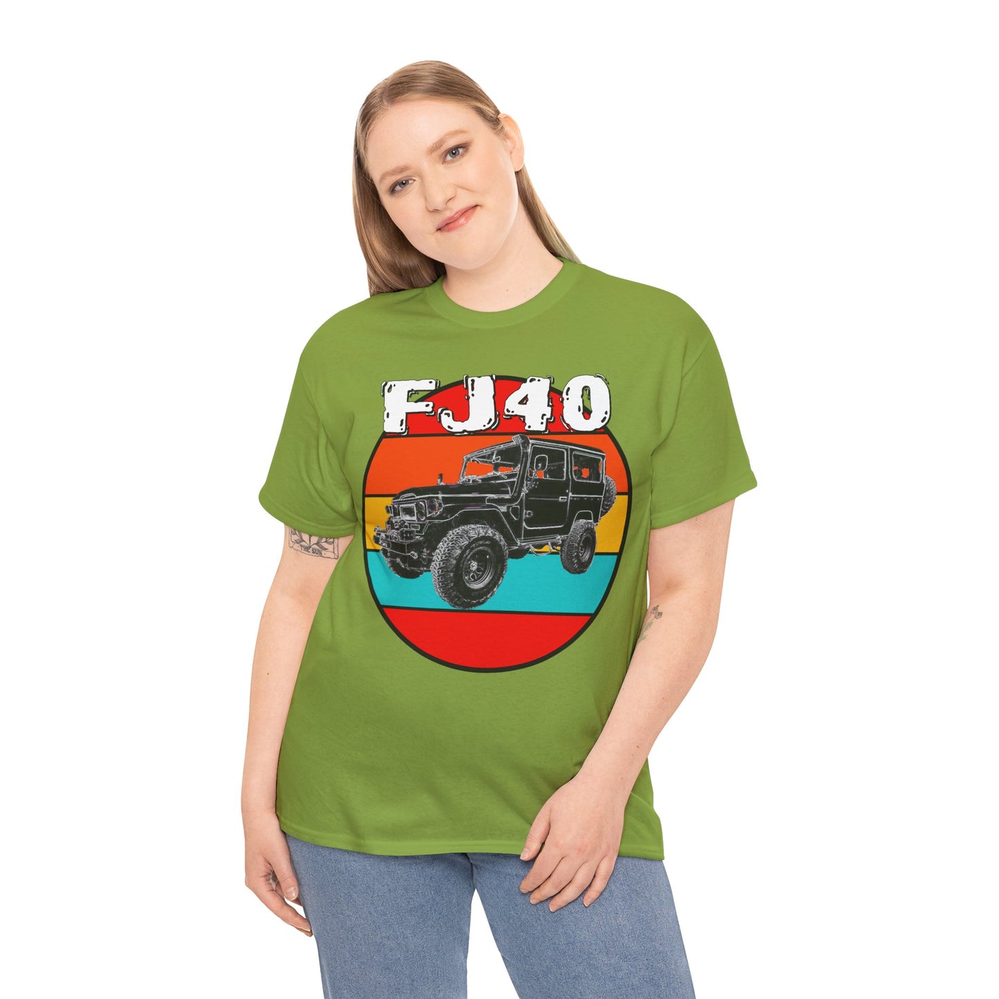 FJ 40 4x4 Off Road Truck Vintage Retro Heavy Cotton Tee