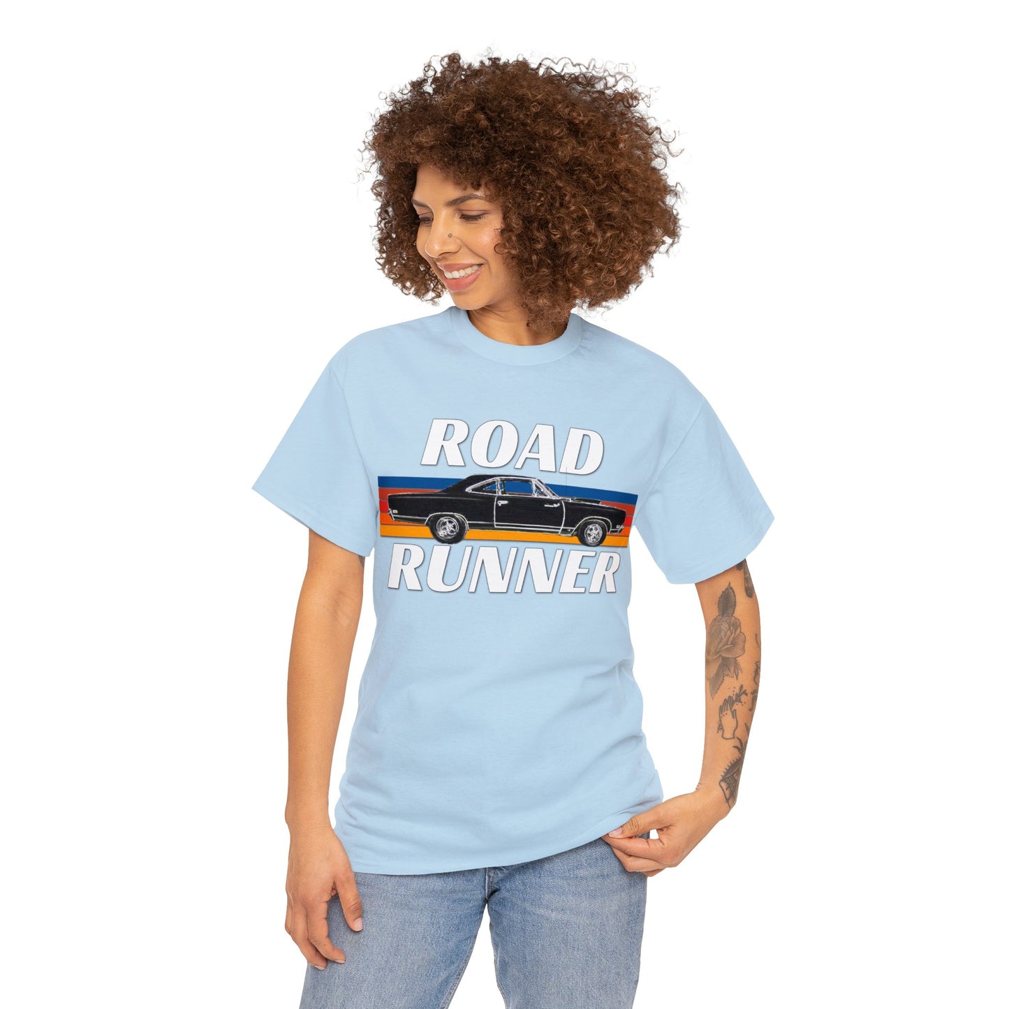 Vintage Road Runner Car, American Muscle Car, USA Muscle Automobile Heavy Cotton Tee