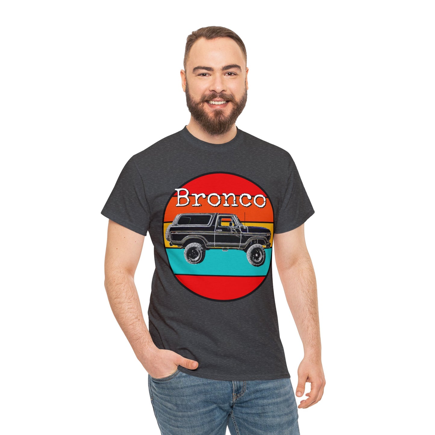 Vintage 4x4 Bronco Truck, Off Road 4 Wheel Drive Heavy Cotton Tee