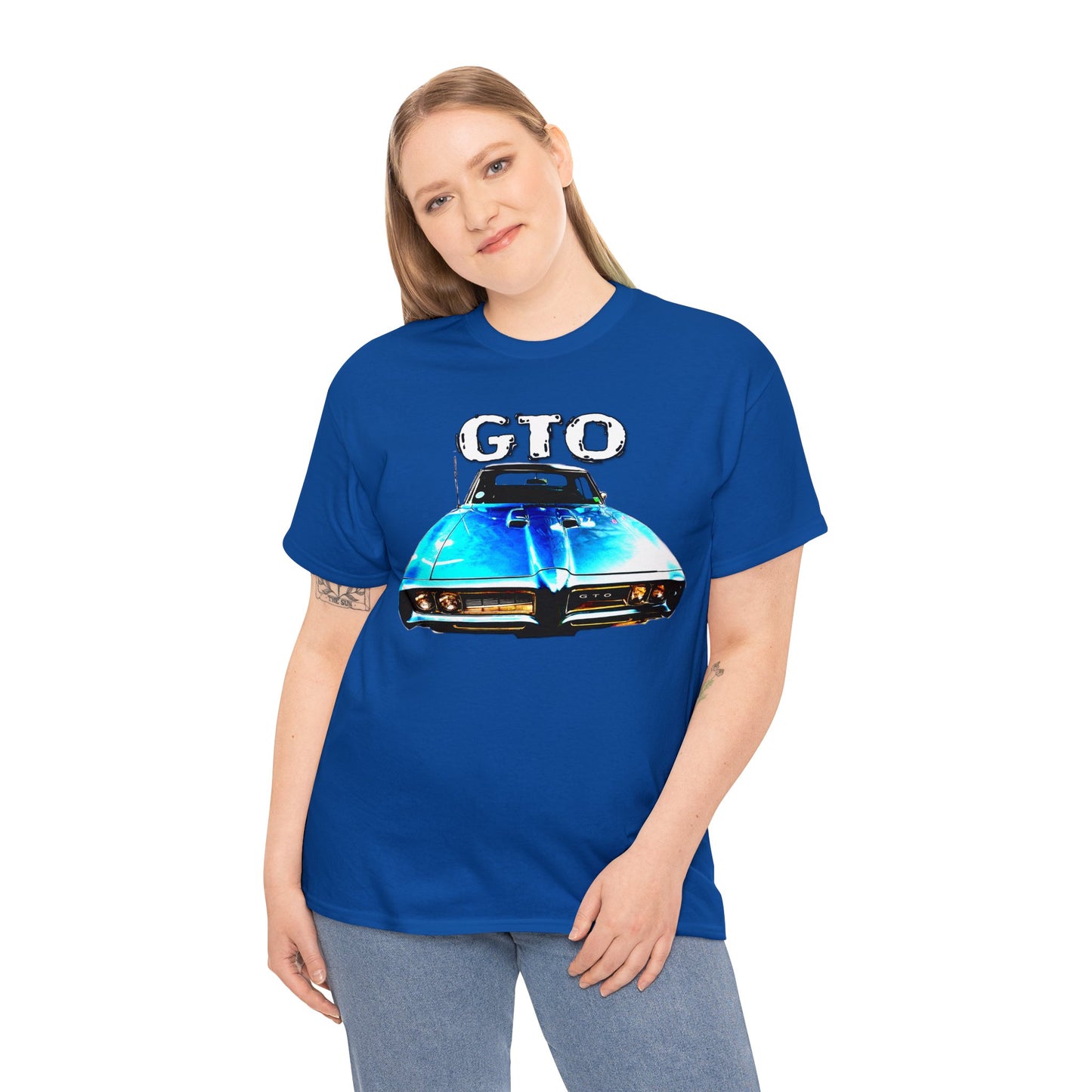 GTO American Muscle Car Vintage Retro Pontiac Heavy Cotton Tee