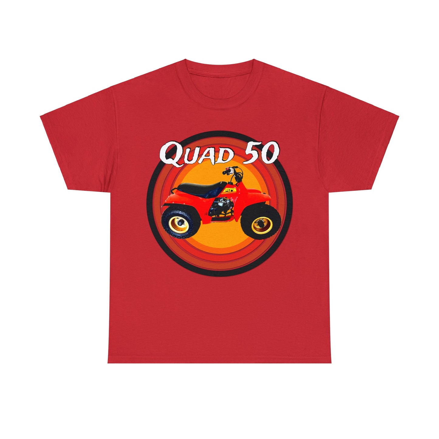 Quad 50, ATV, ATC, Quad Racer, Quadzilla, All Terrain Vehicle Heavy Cotton Tee