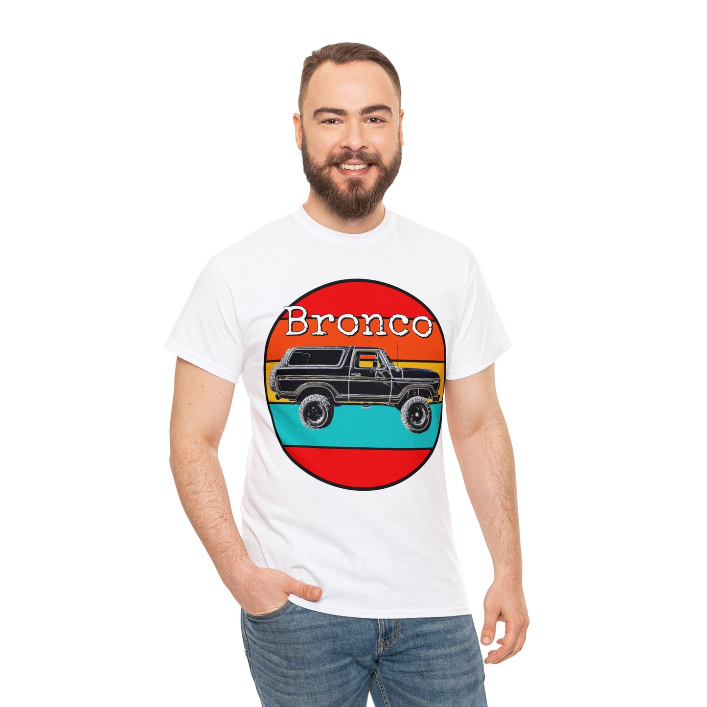 Vintage 4x4 Bronco Truck, Off Road 4 Wheel Drive Heavy Cotton Tee