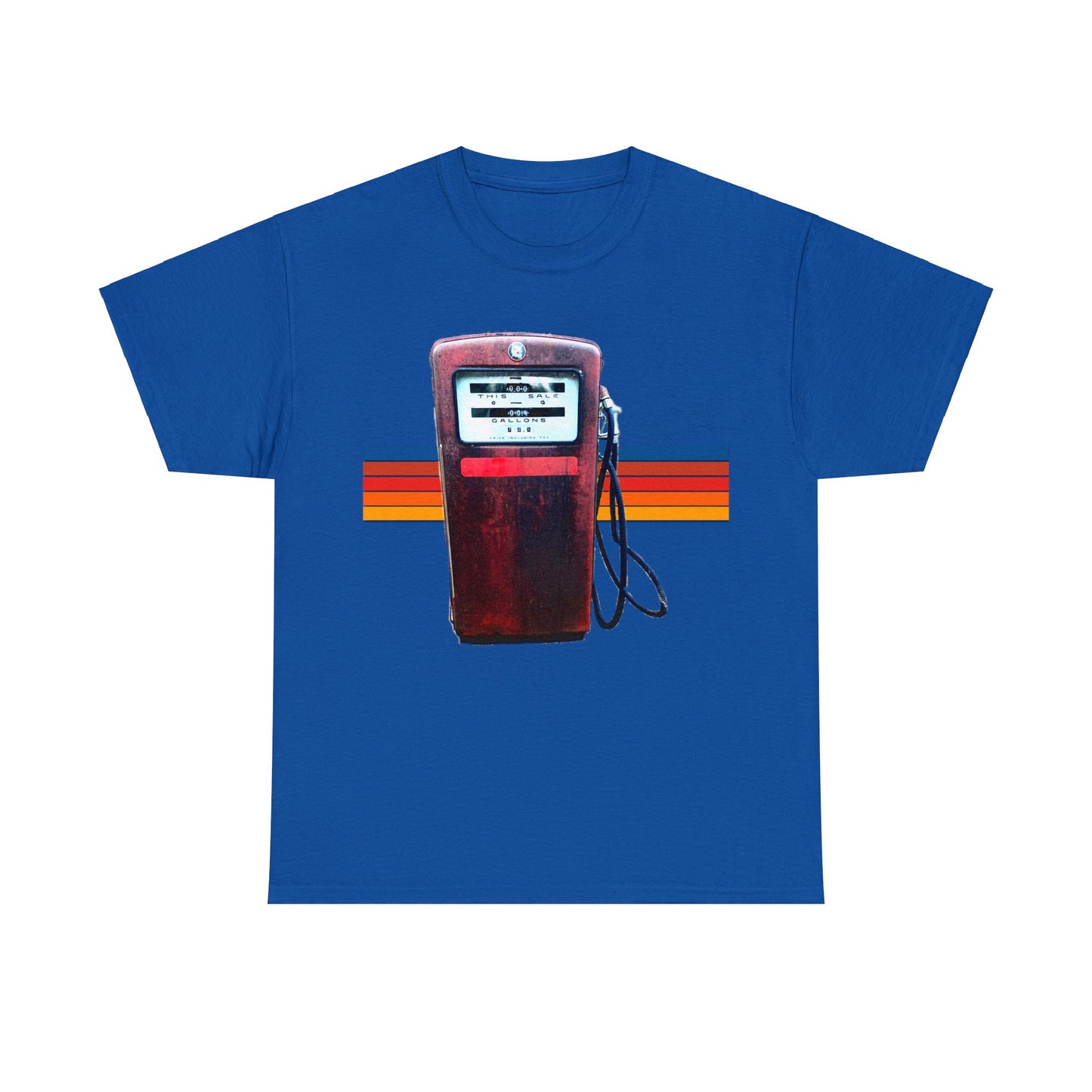 Vintage Red Gasoline Pump, Vintage Retro Gas Station Pump Heavy Cotton Tee