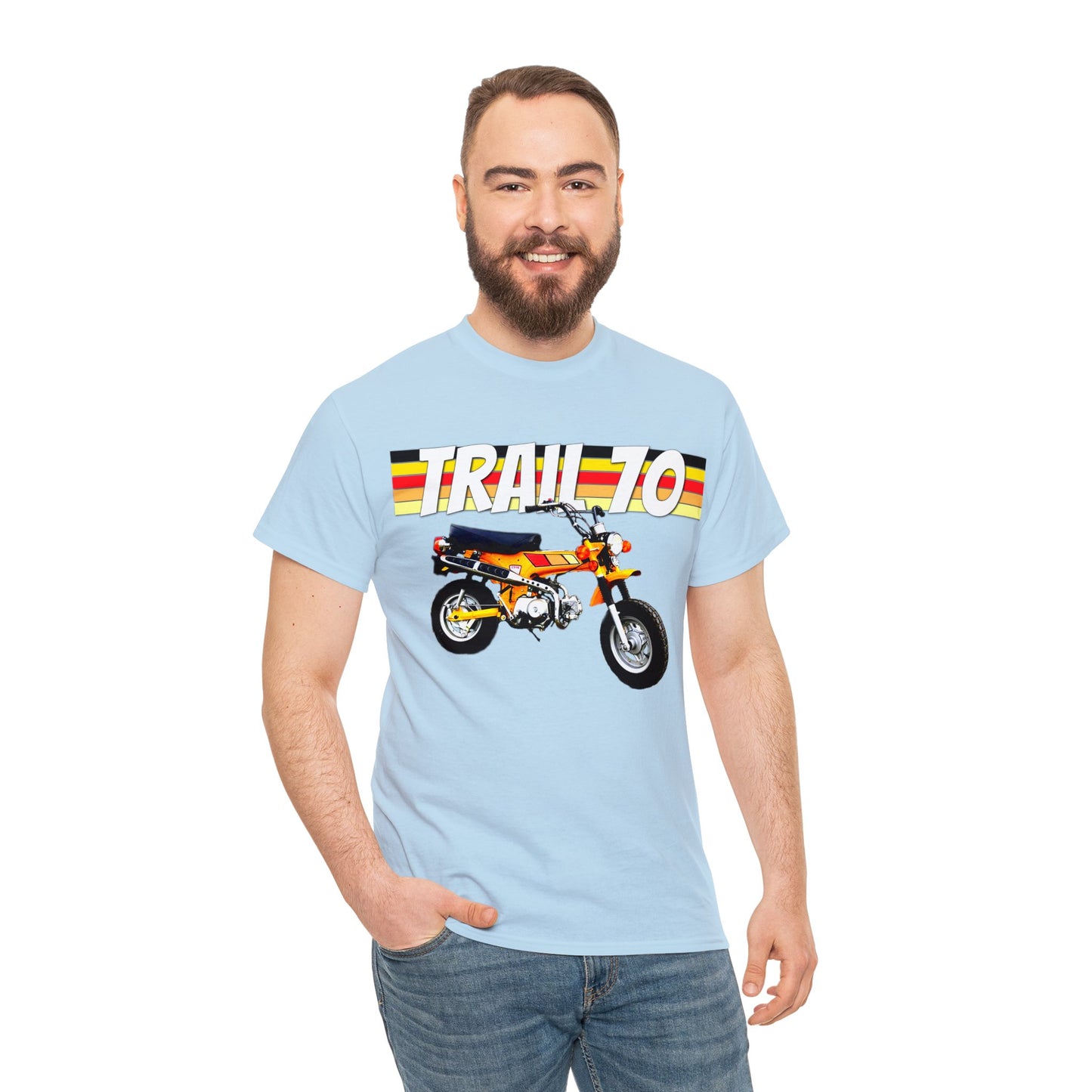 Trail 70 Mini BIke, Vintage Mini Bike, Retro Mini Bike Heavy Cotton Tee