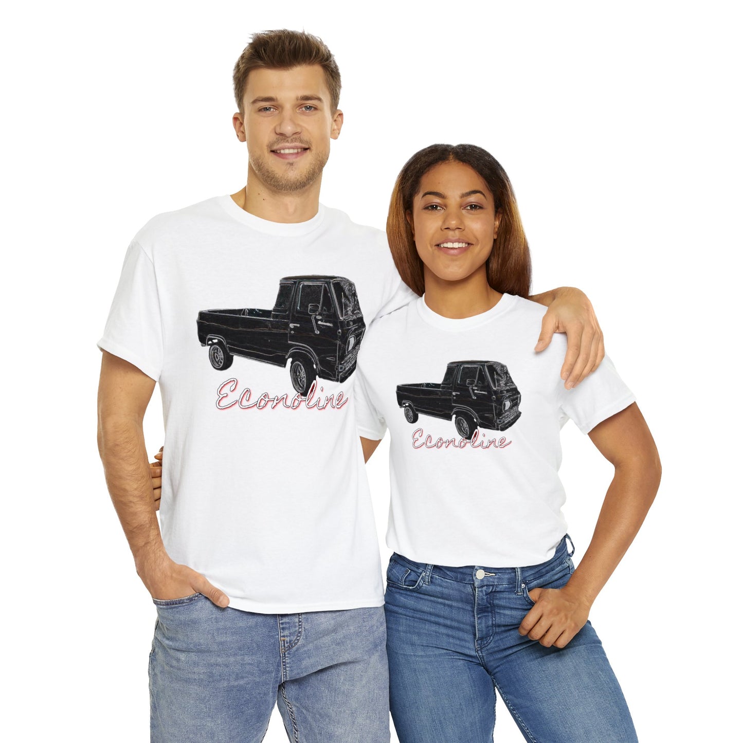 Econoline Pickup Truck, Vintage Pickup Truck, Old School Pickup Heavy Cotton Tee