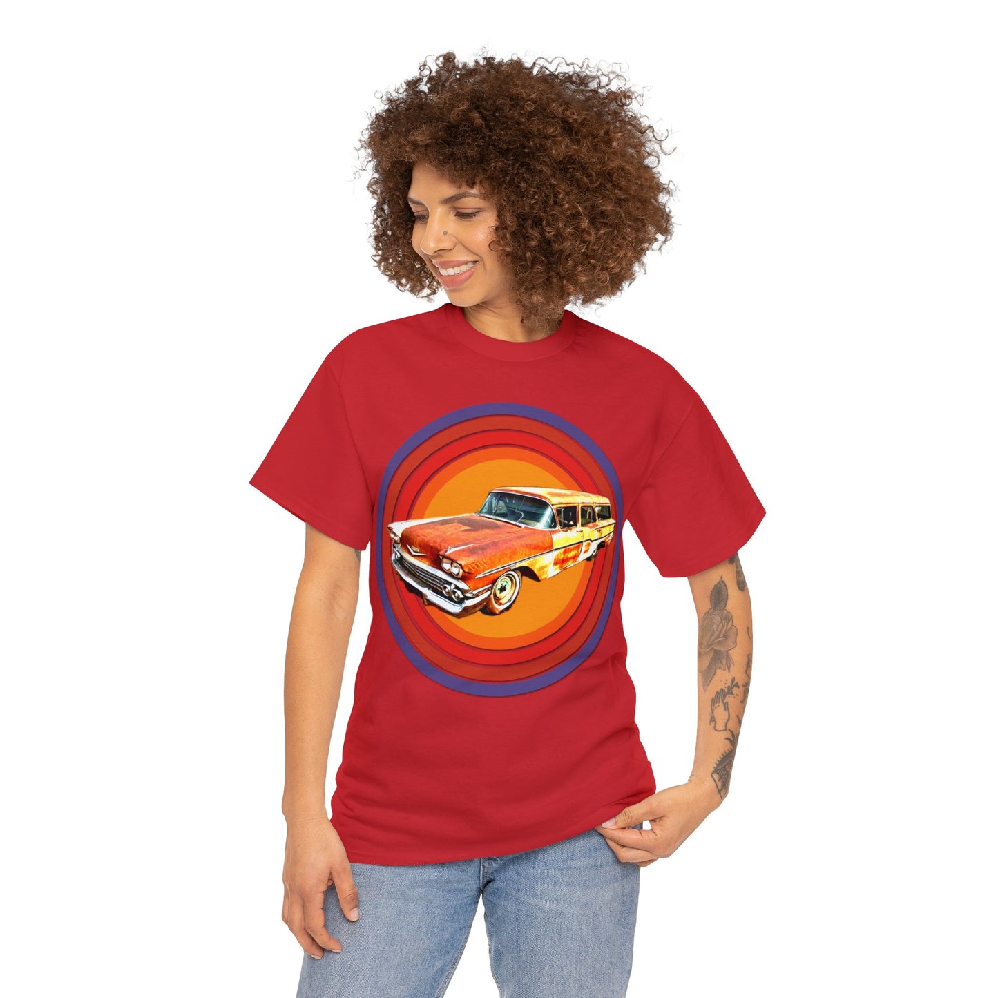 Vintage 1950's Station Wagon Car, Rusty Old Station Wagon, Vintage Station Wagon Heavy Cotton Tee