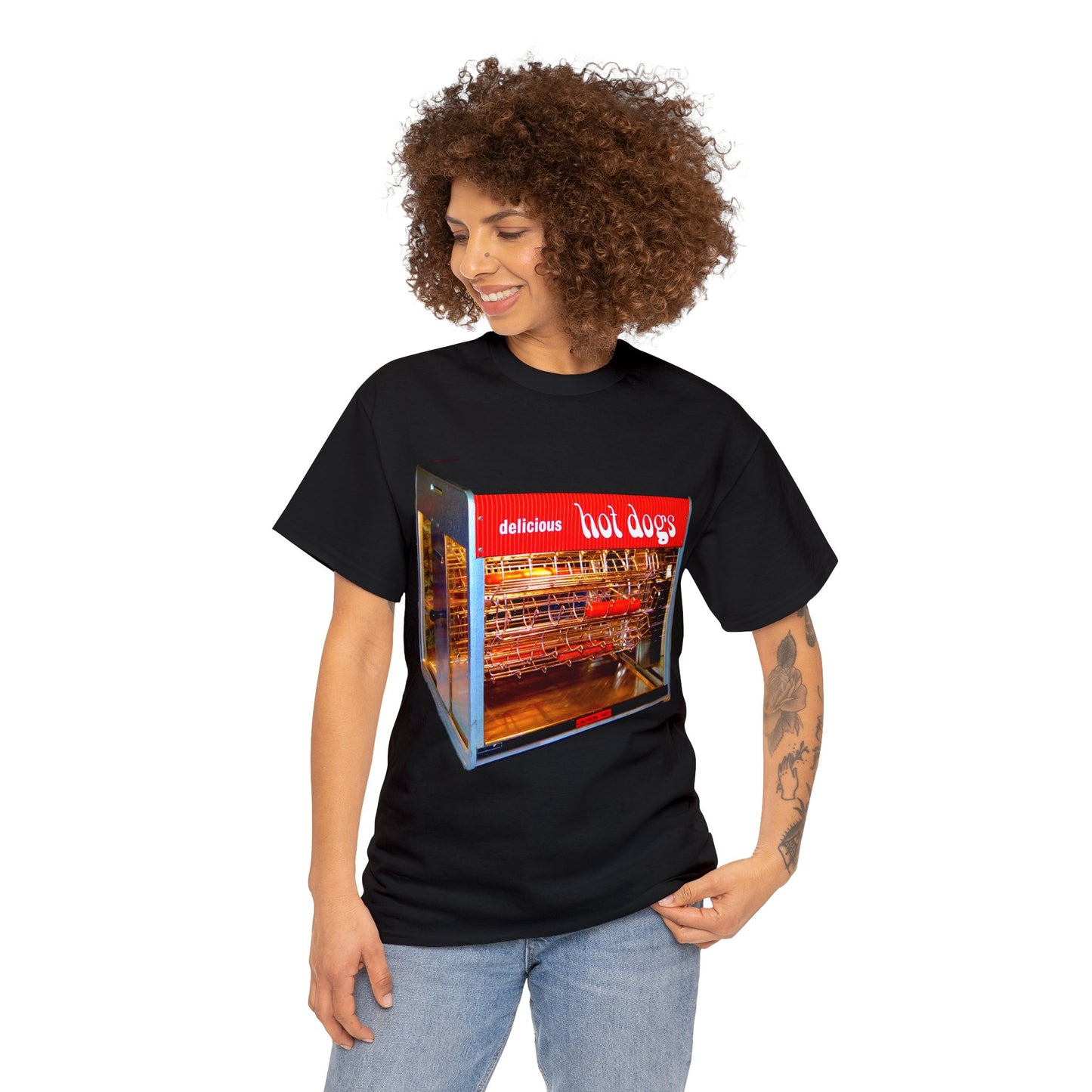 Hot Dog Roller, Hot Dog Vendor, Hot Dog Machine, Delicious Hot Dogs Heavy Cotton Tee