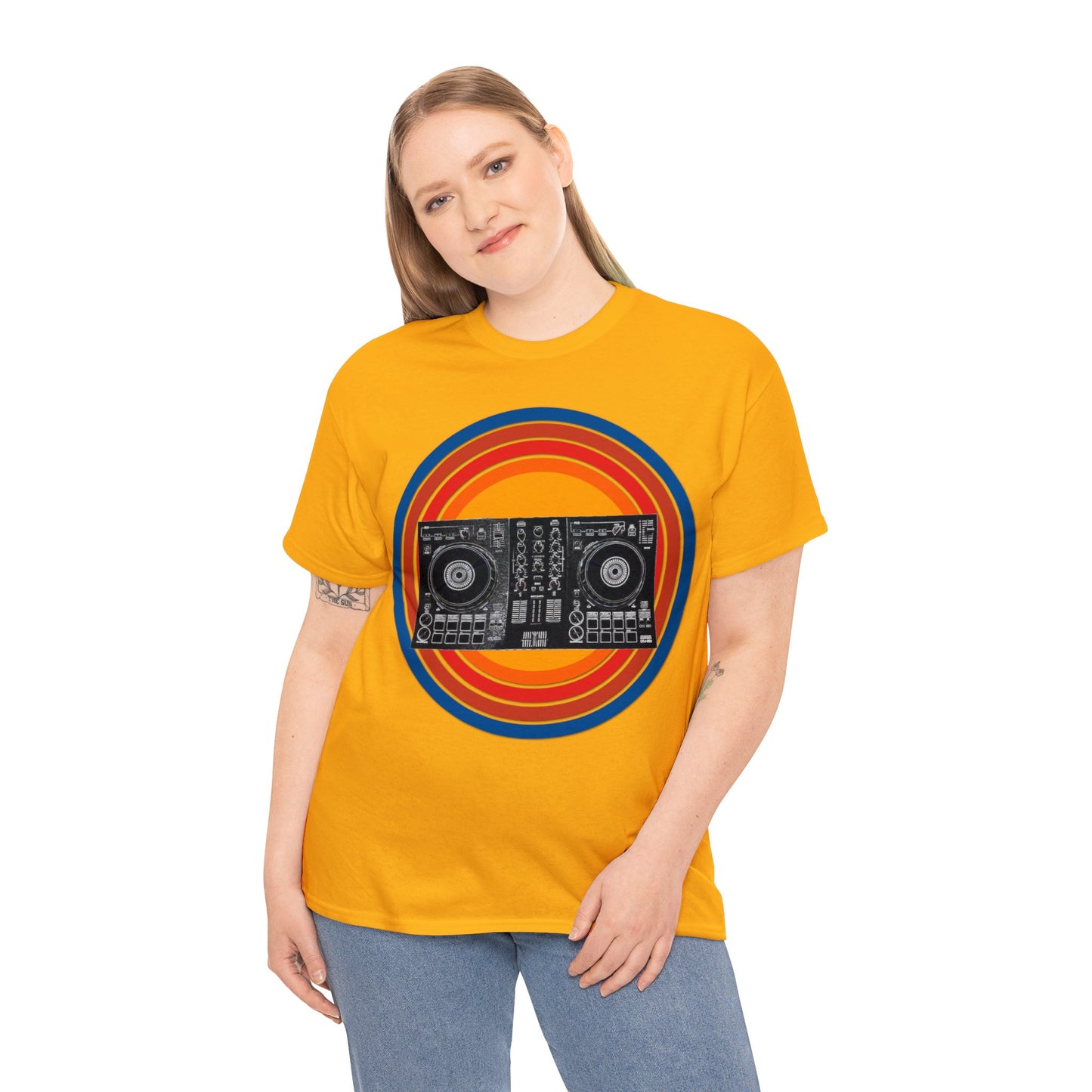 DJ Controller, Disc Jockey, DJ Scratch, Turntable Heavy Cotton Tee