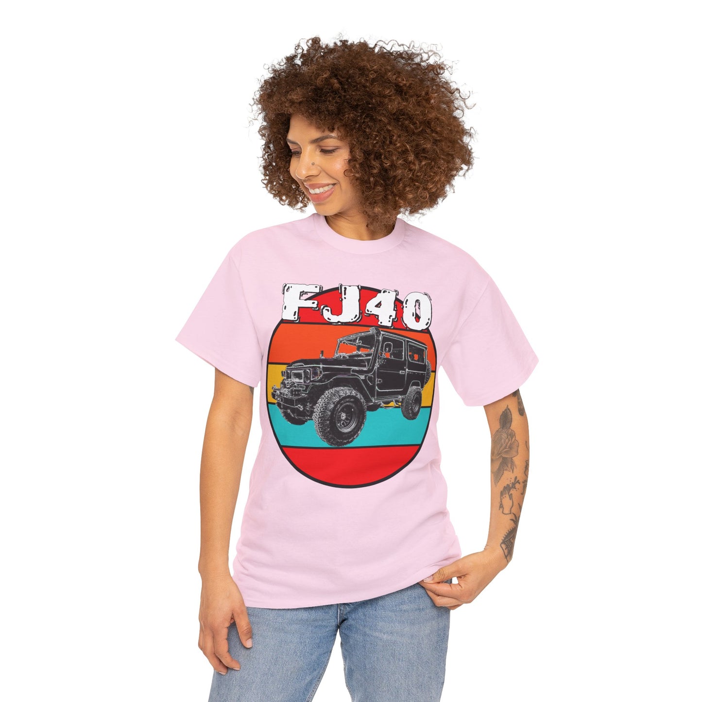 FJ 40 4x4 Off Road Truck Vintage Retro Heavy Cotton Tee