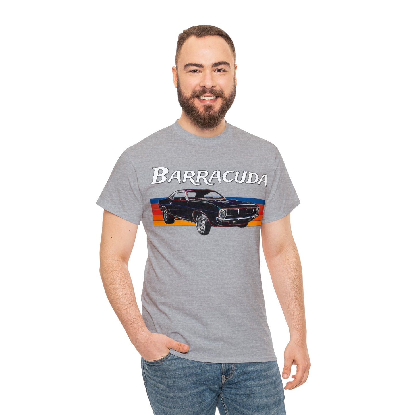 Barracuda Muscle Car, Cuda American Muscle Car, 1970s Car Heavy Cotton Tee
