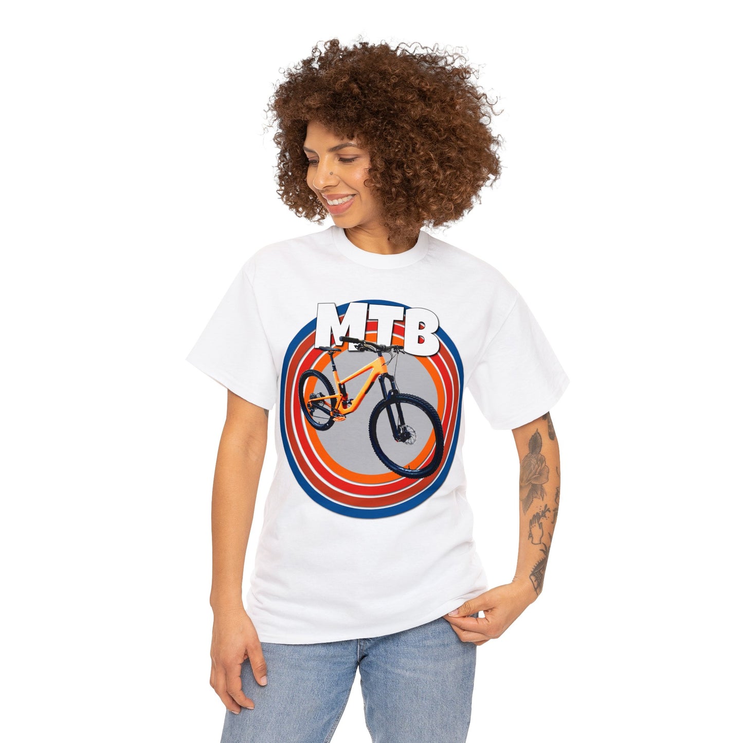 Mountain Bike, Mountain Biker, Full Suspension Mountain Bike, MTB Heavy Cotton Tee