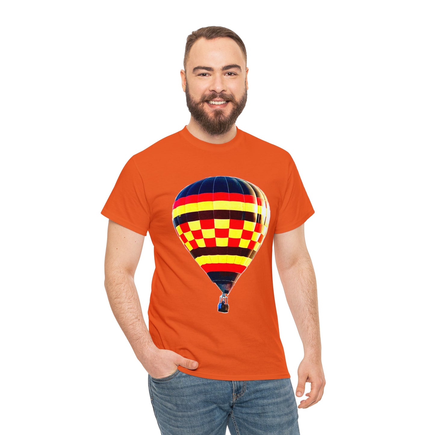 Hot Air Balloon, Balloon Pilot, Colorful Hot Air Balloon Heavy Cotton Tee